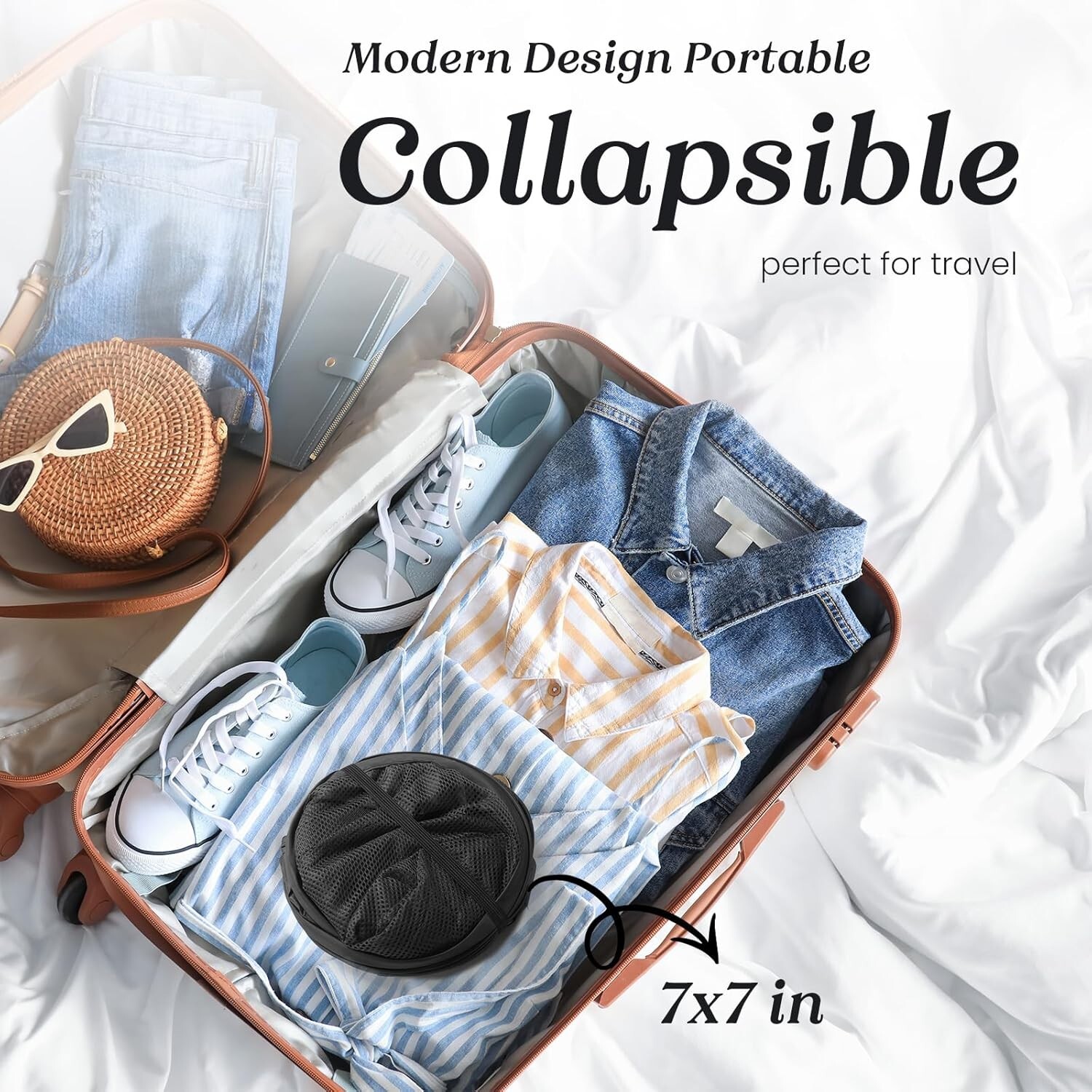 TECHMILLY Collapsible Mesh Pop Up Laundry Hamper 14″L x 14″W x 24″H (2 Pack)