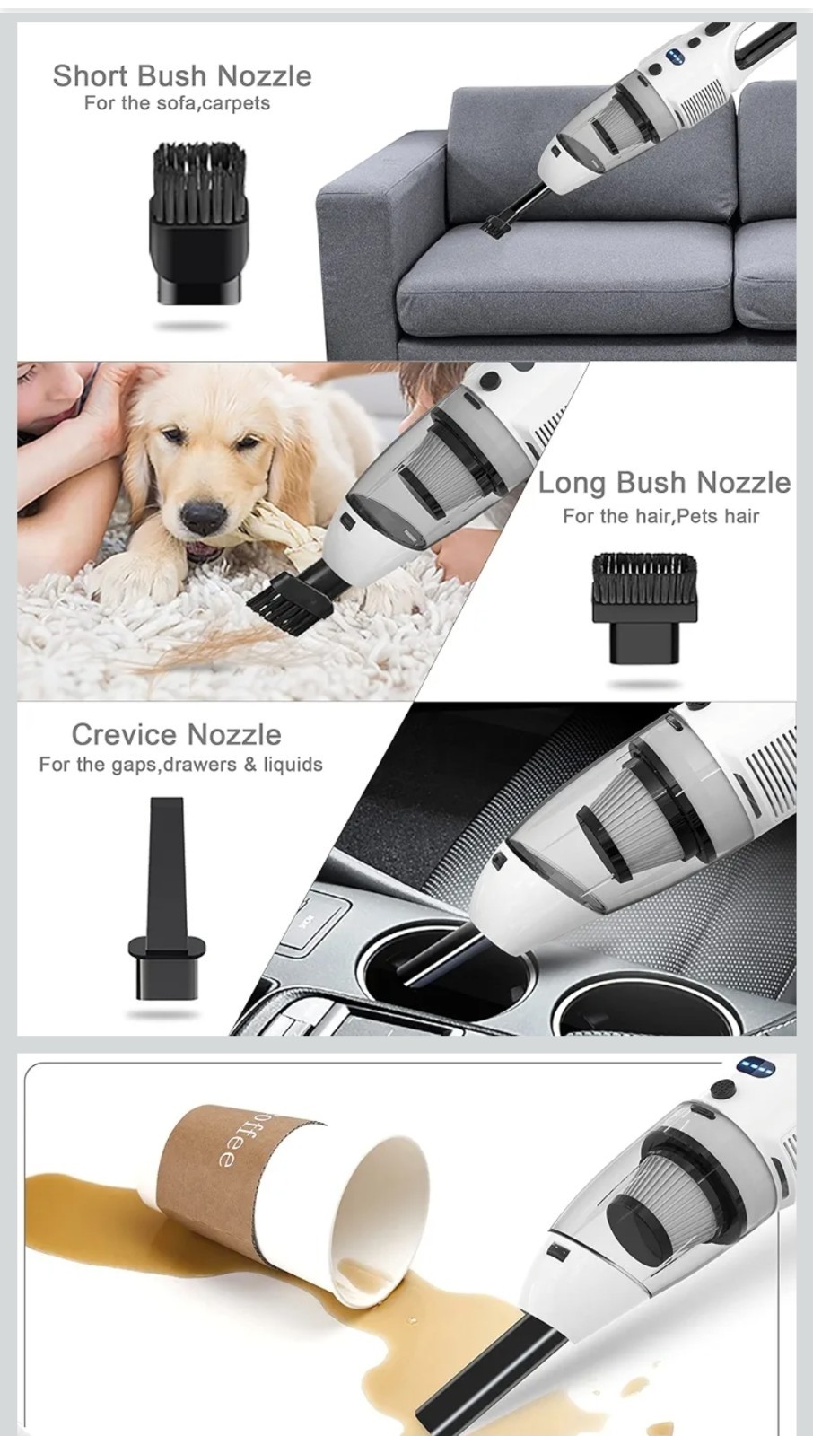 Handheld Vacuum Cordless, 7000PA Powerful Suction with Rechargeable Hand Held…