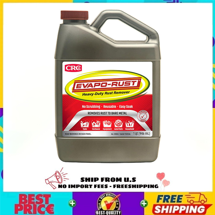 CRC Evapo-Rust 1Qt Heavy-Duty Rust Remover, Reusable, Acid-Free, Non-Corrosive