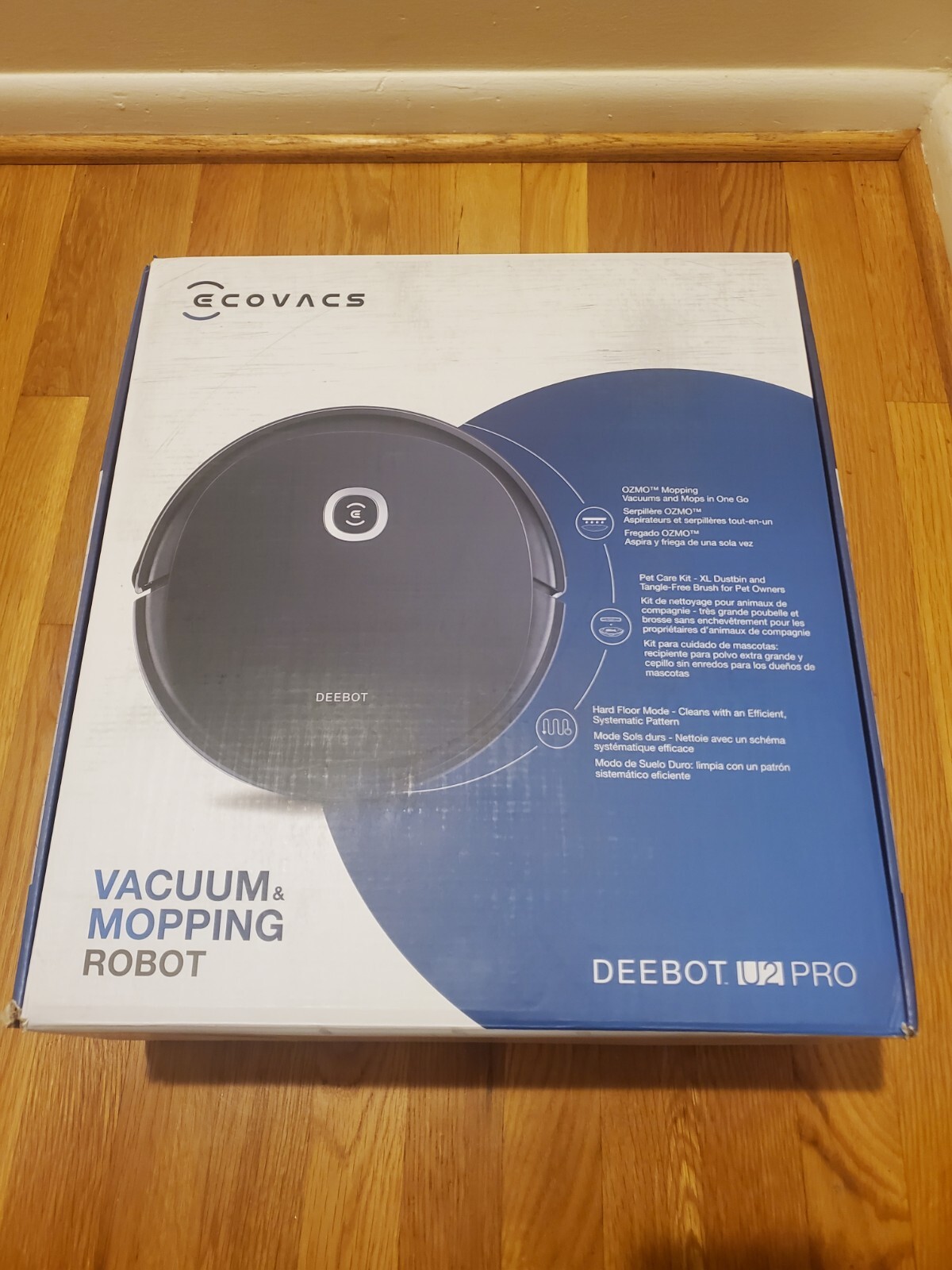 ECOVACS Robotics – DEEBOT OZMO U2 PRO Robotic Vacuum & Mop With Pet Care Kit BLK