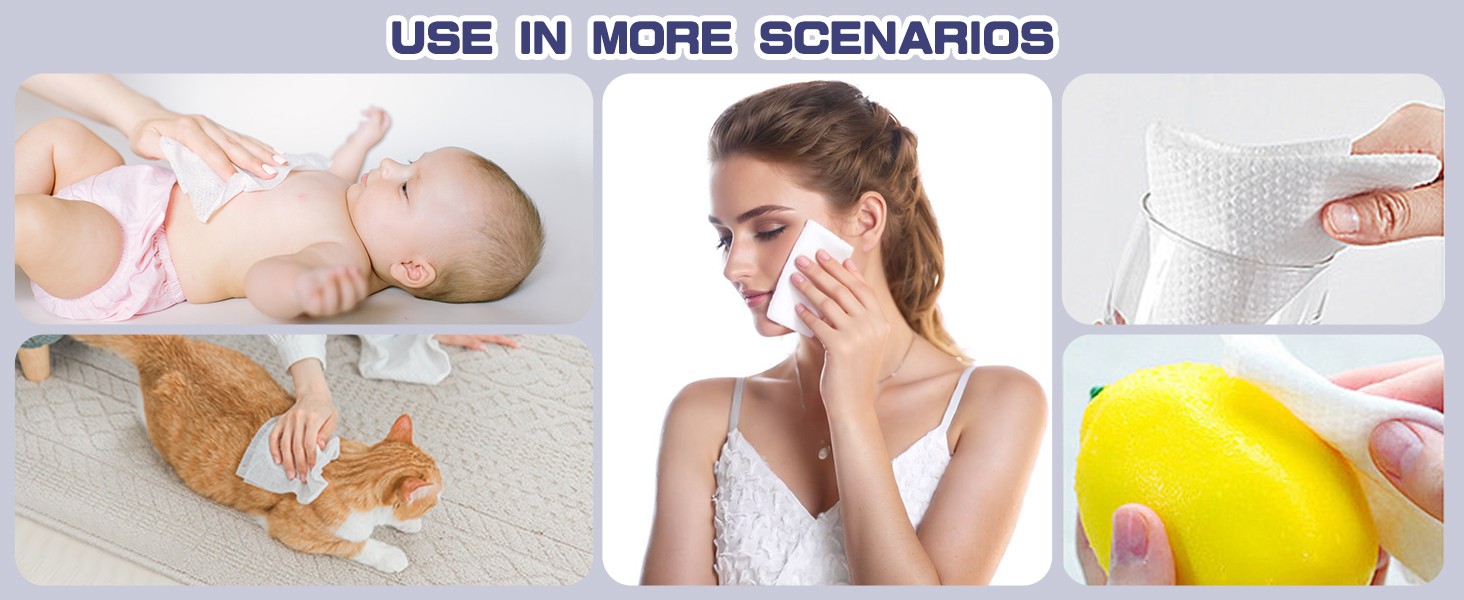 Disposable Face Towel, 100 Count Face Towels for Washing Soft Cotton Dry Wipes