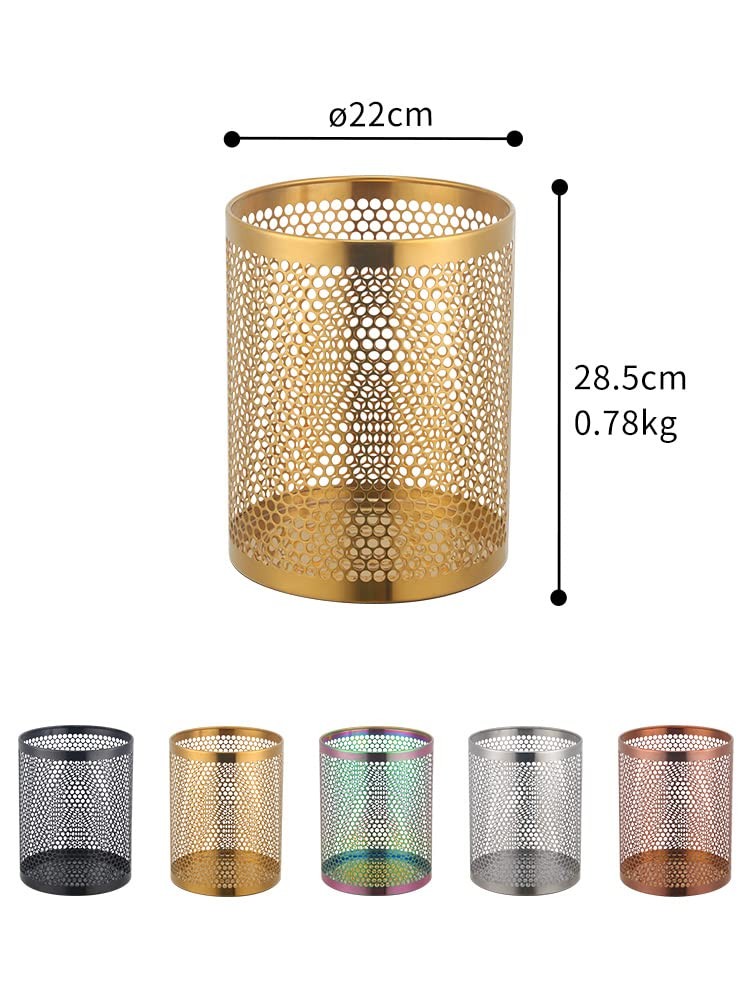 3.5 Gallon 12L Rainbow Mesh Stainless Steel Wastebasket Trash Can 11×10 In