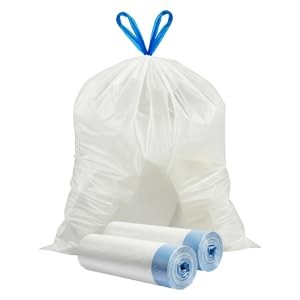 4 Gallon Trash Bags Drawstring,1.5 Mil Thick, Unscented, 58 Count (2 Rolls) -…