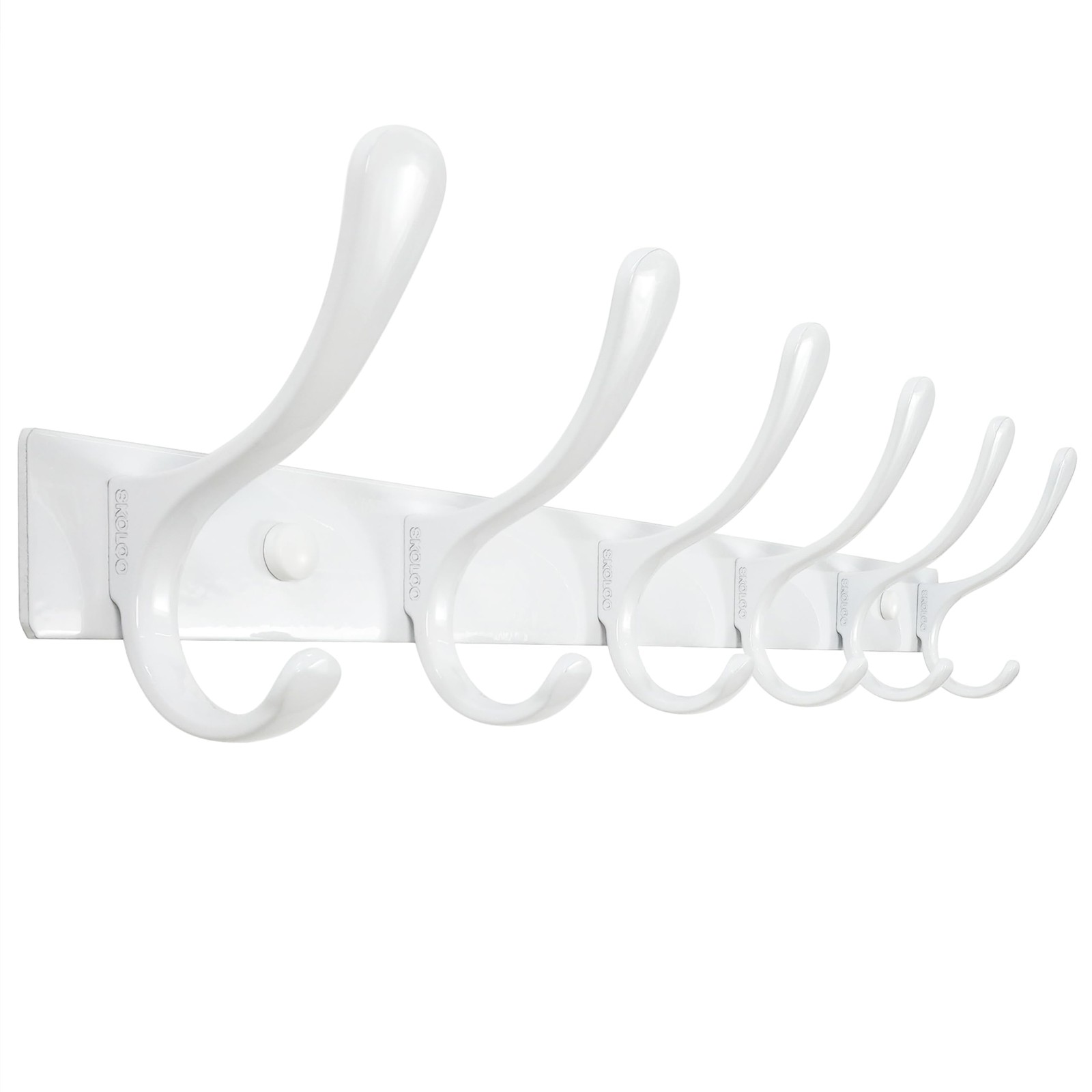 Heavy Duty Wall Mounted Coat Rack 6 Hooks Stainless Steel Hanging Clothes