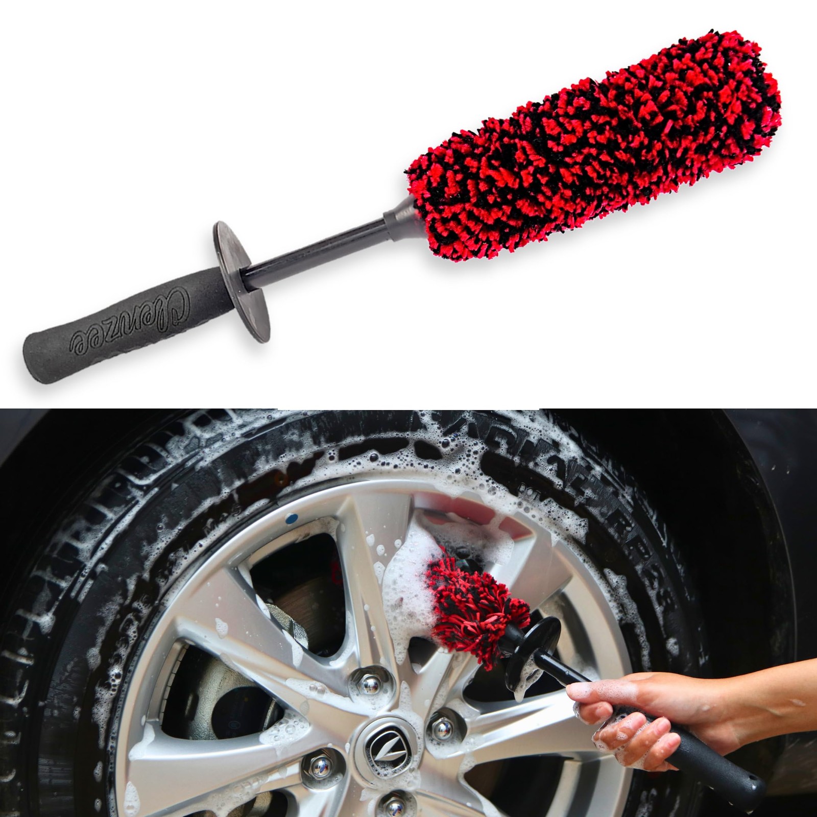 15 Inch Microfiber Wheel Brush Soft NonMetallic Rim Cleaner Car Cleaning