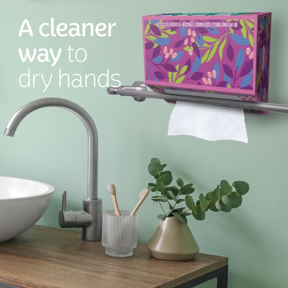 Kleenex Disposable Paper Hand Towels, 6 Boxes, 60 Towels (Pack of 6), White