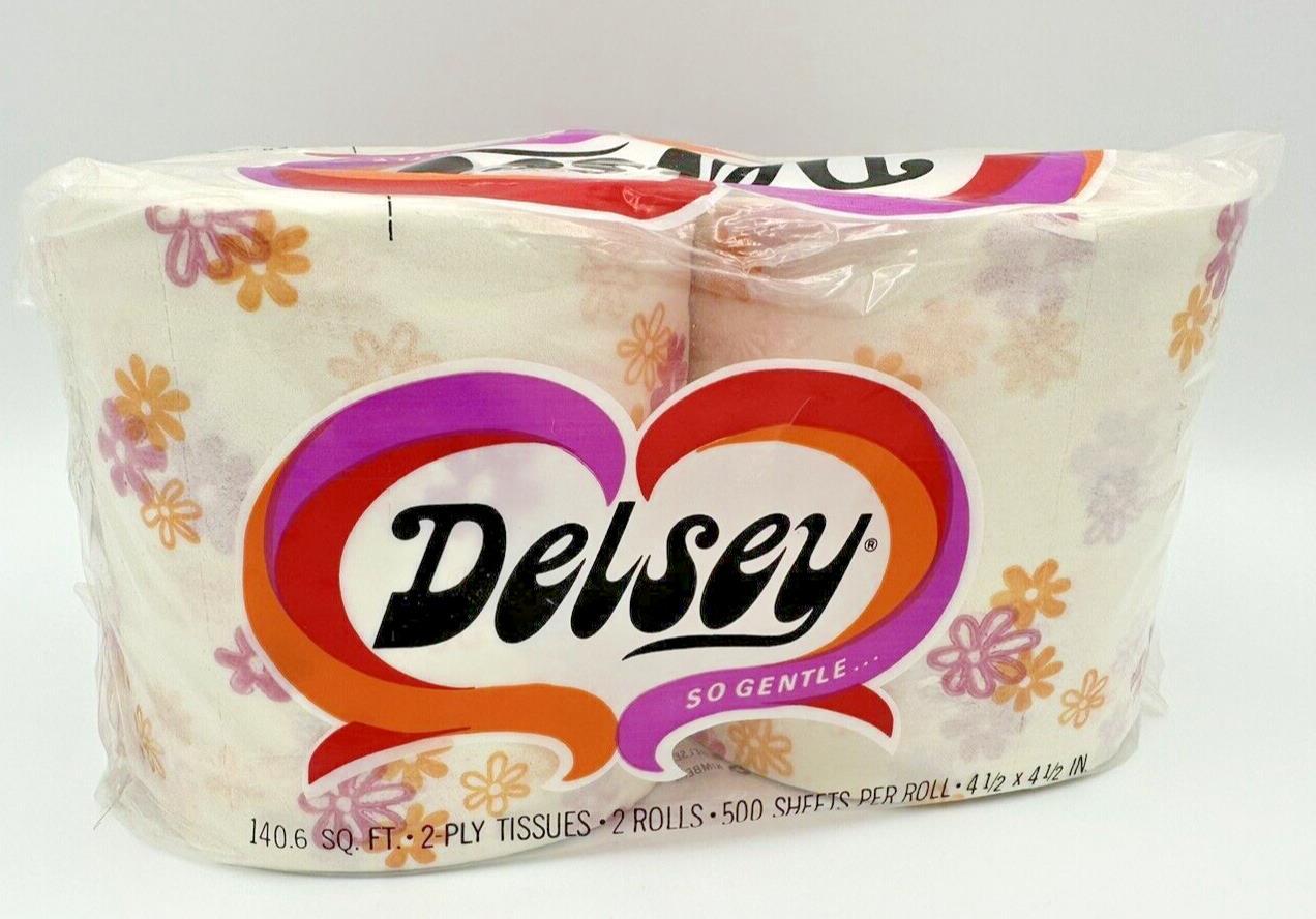 SEALED Vtg 1970s Delsey Retro Floral Daisy Toilet Paper 2 Rolls Cottagecore MCM
