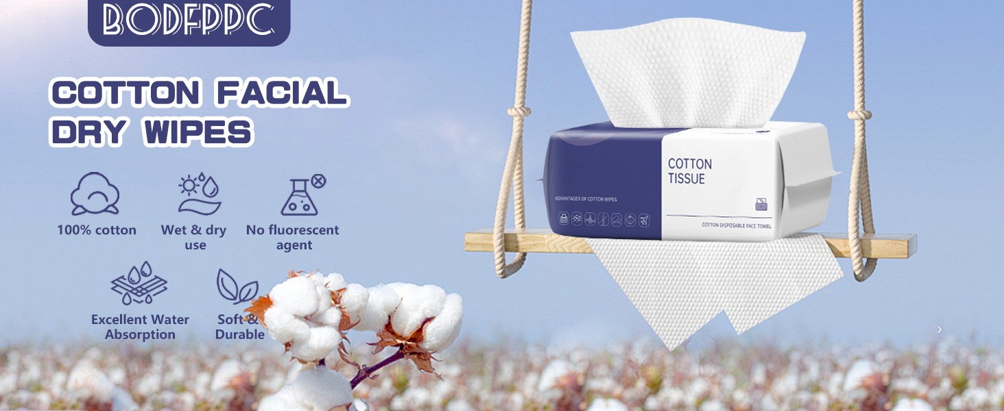 Disposable Face Towel, 100 Count Face Towels for Washing Soft Cotton Dry Wipes