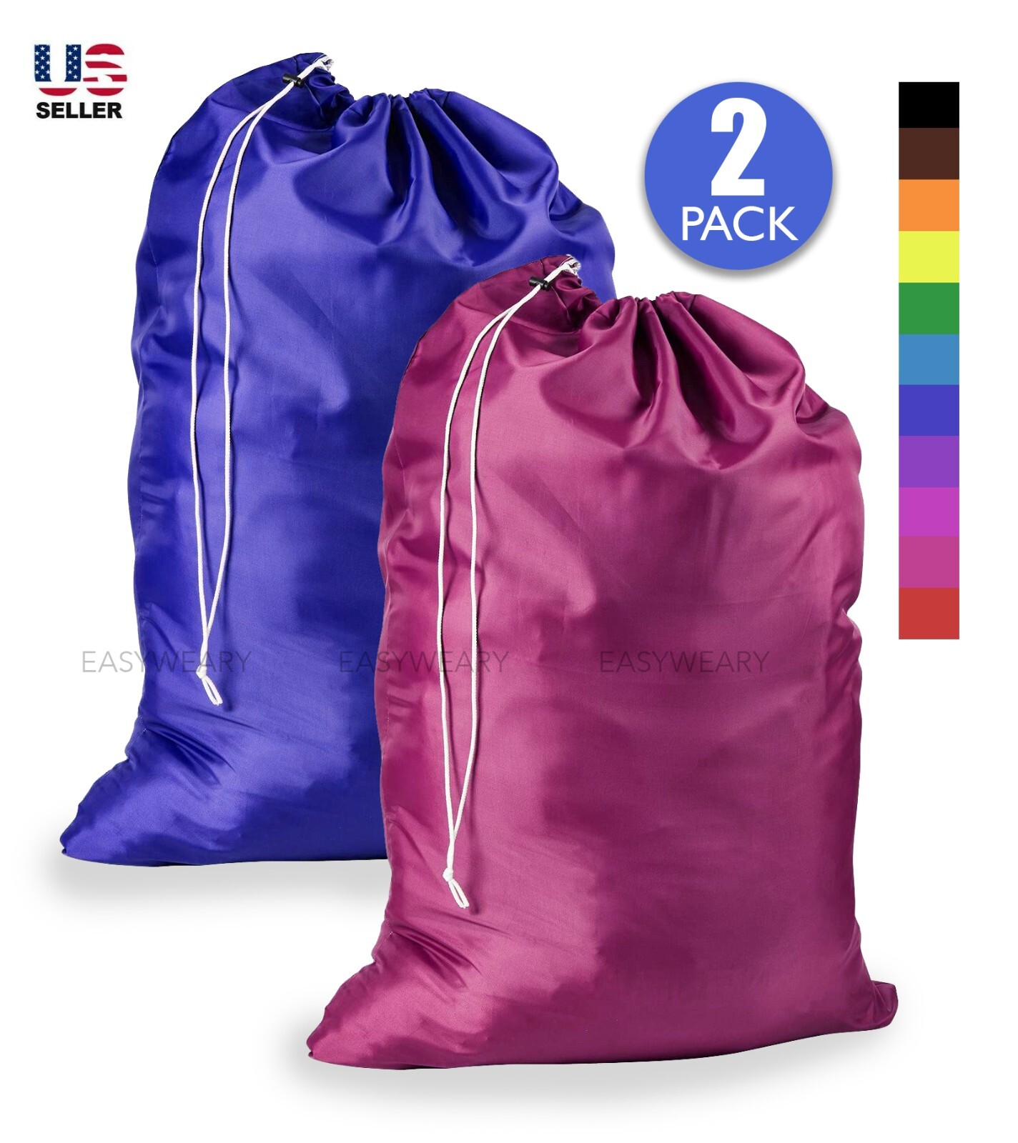 2 Pack Extra Large 30″X40″ Washable Laundry Bag Heavy Duty Locking Drawstring