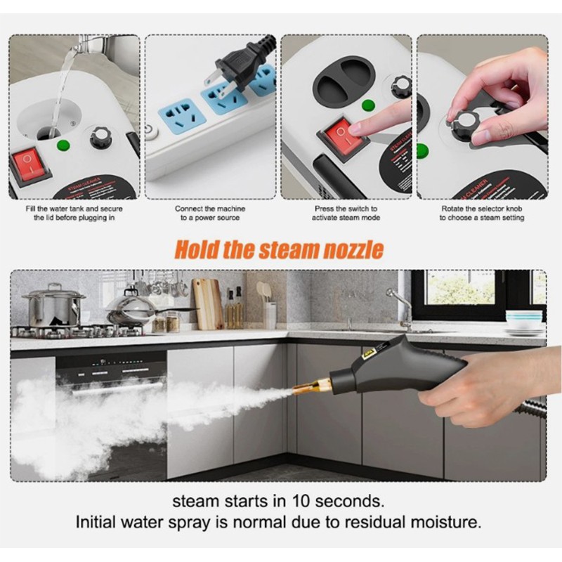 1.2L Handheld Steam Cleaner High Pressure Household Car Steam Cleaning Machine