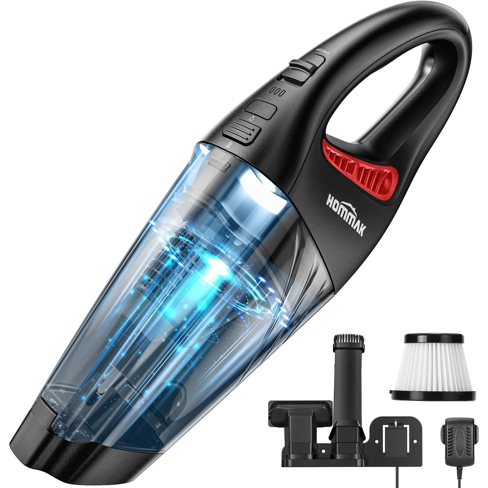 2024 Hommak Handheld Vacuum car Vacuum 6KPa Cordless Rechargeable For House