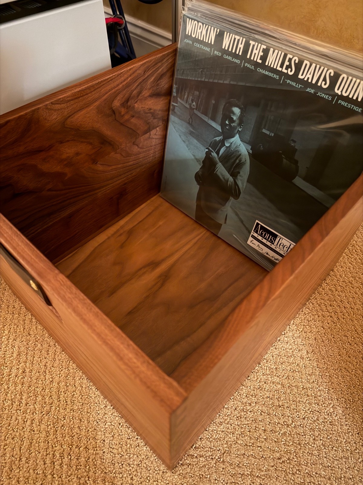 Record LP Crate, Storage Box, Solid Walnut, Dovetail Joinery, Symbol Audio