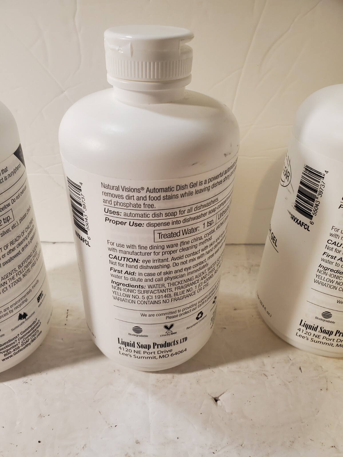 (3) Natural Visions Automatic Dish Gel Super Concentrate Free & Clear 1 Liter