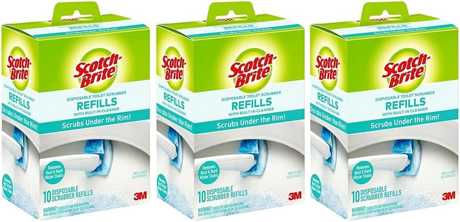 30 Pack Scotch Brite Disposable Toilet Scrubber Refills 10 Count Each