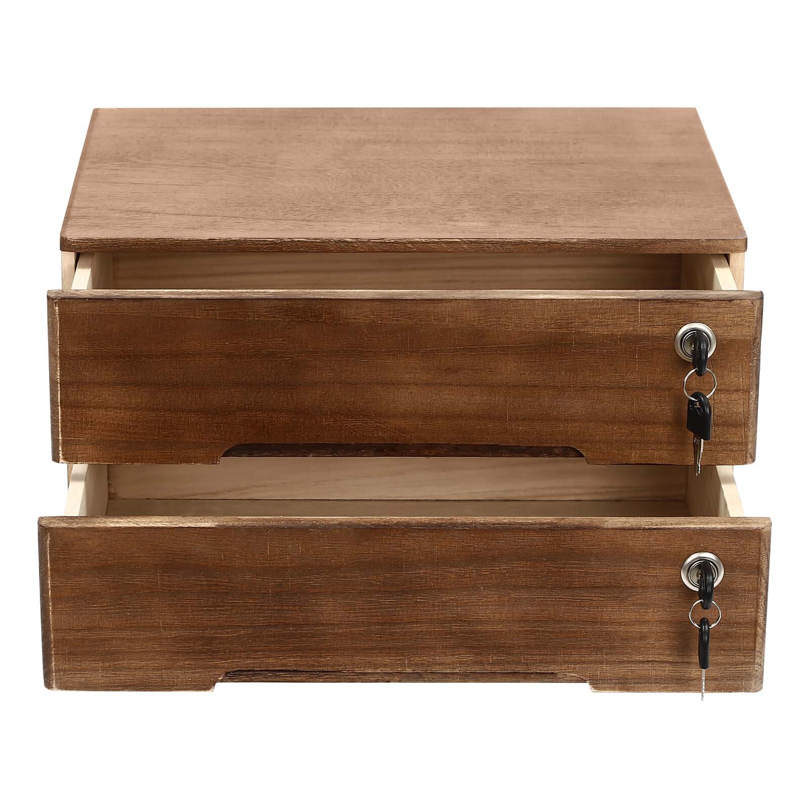 Wooden Desktop Jewelry Drawer Storage Box Table Cabinet Holder Organizer Chest
