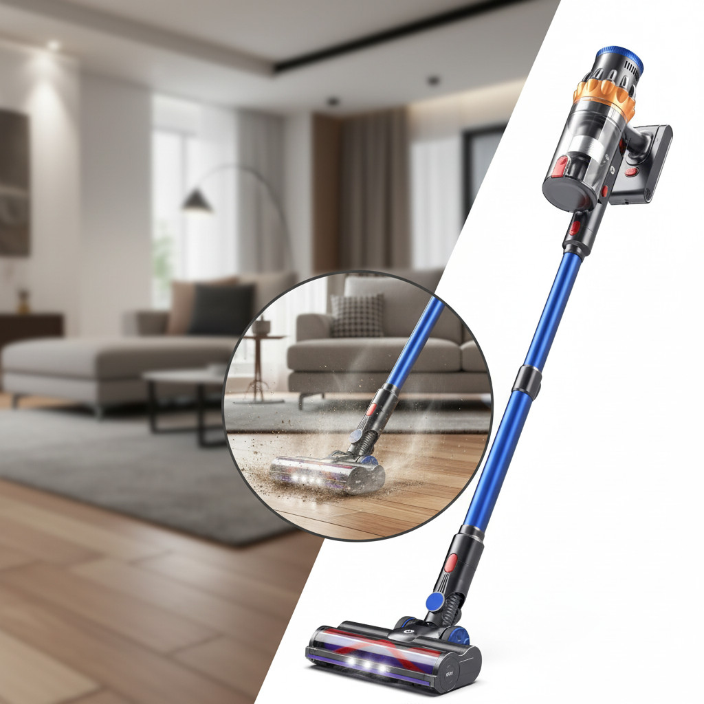 Cordless Vacuum Cleaner Stick 65KPa 550W 70min Runtime Rechargeable for Carpet