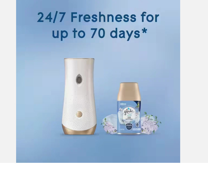 Glade Automatic Air Freshener Refill Clean Linen 6.2oz 4-Pack Odor Eliminator