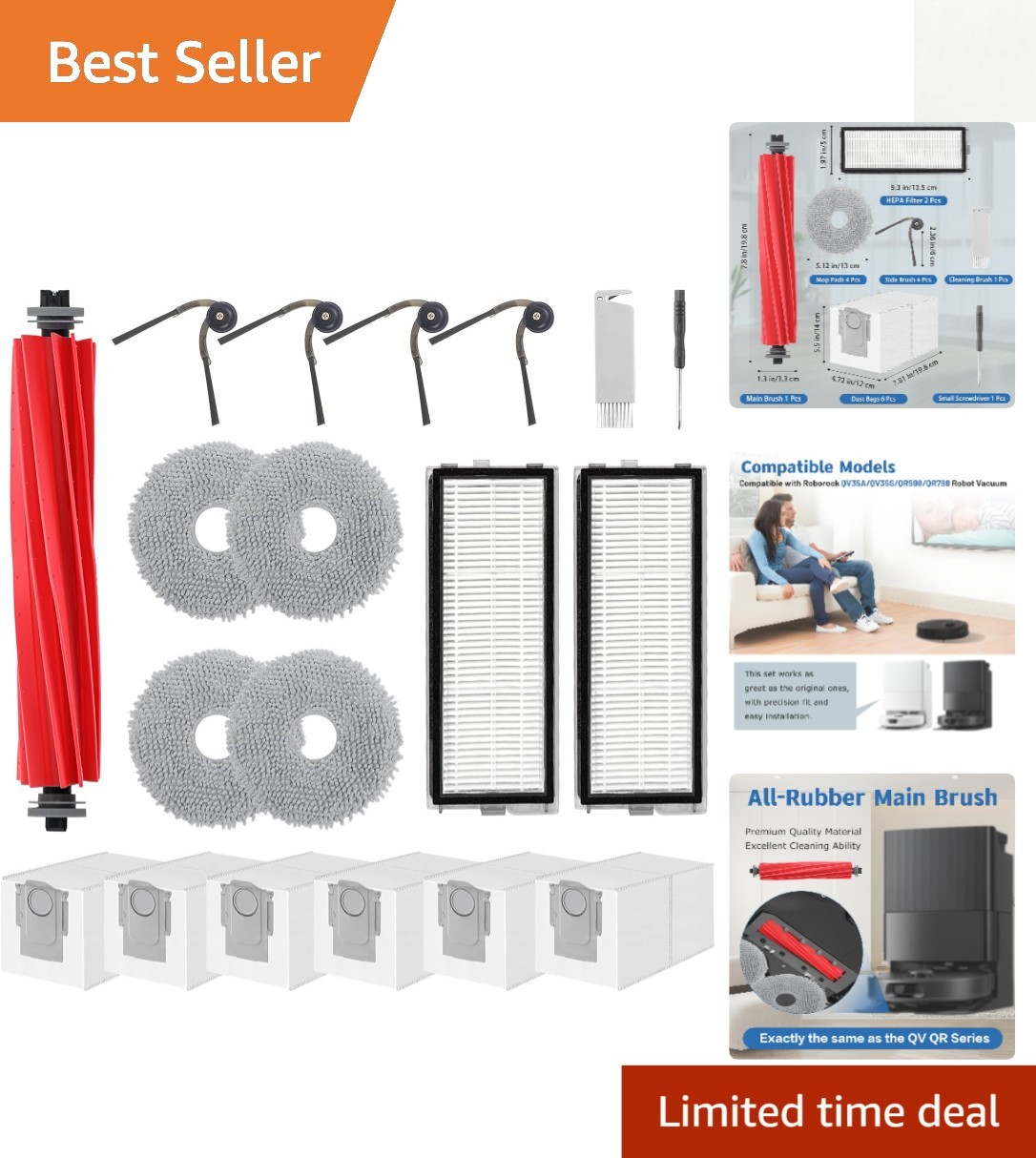 Complete Roborock Qrevo Replacement Parts – Brushes, Mop Cloths, Filters & Bags