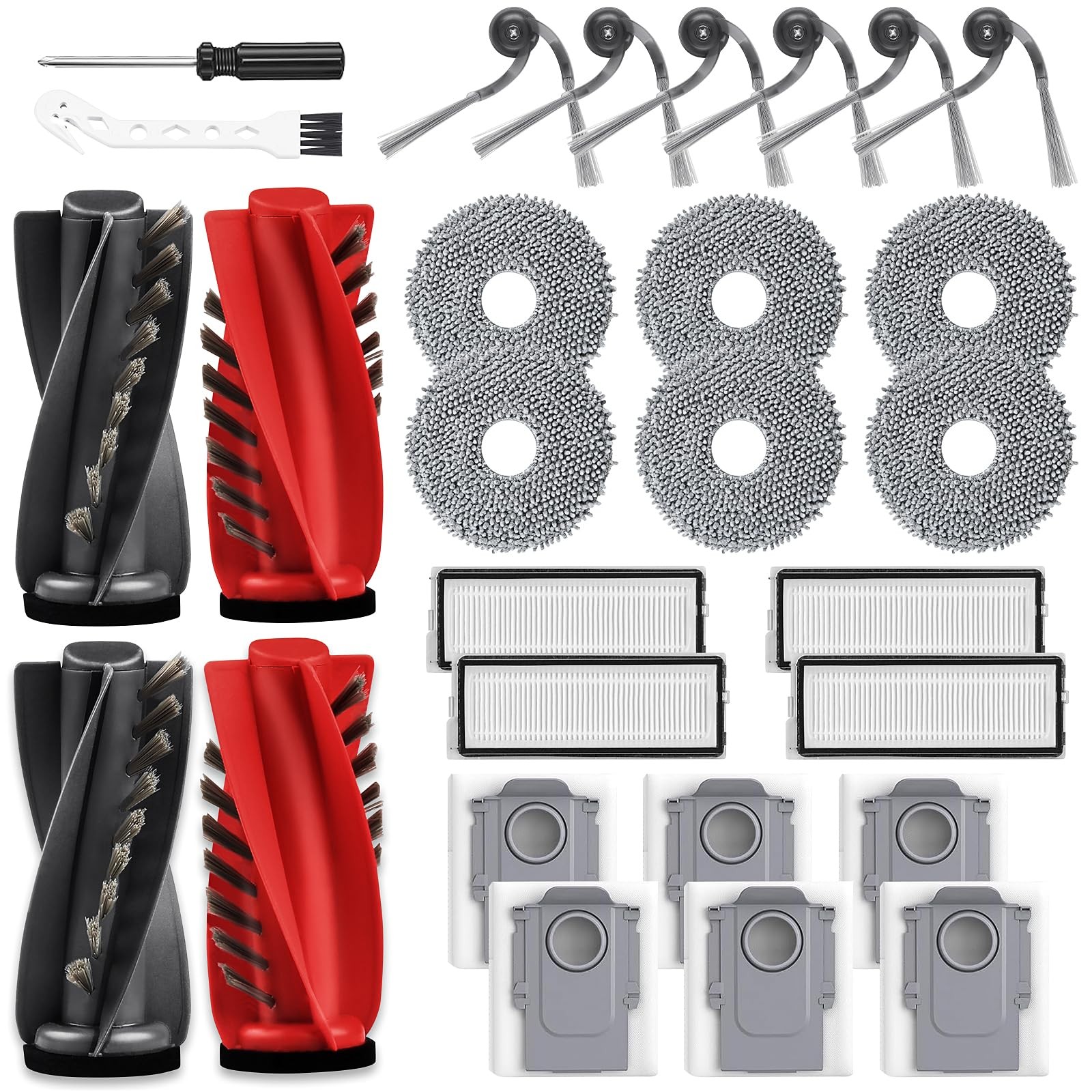 28 Pack Replacement Accessories for Roborock Qrevo Curv/Curv S5X/Qrevo Edge/E…