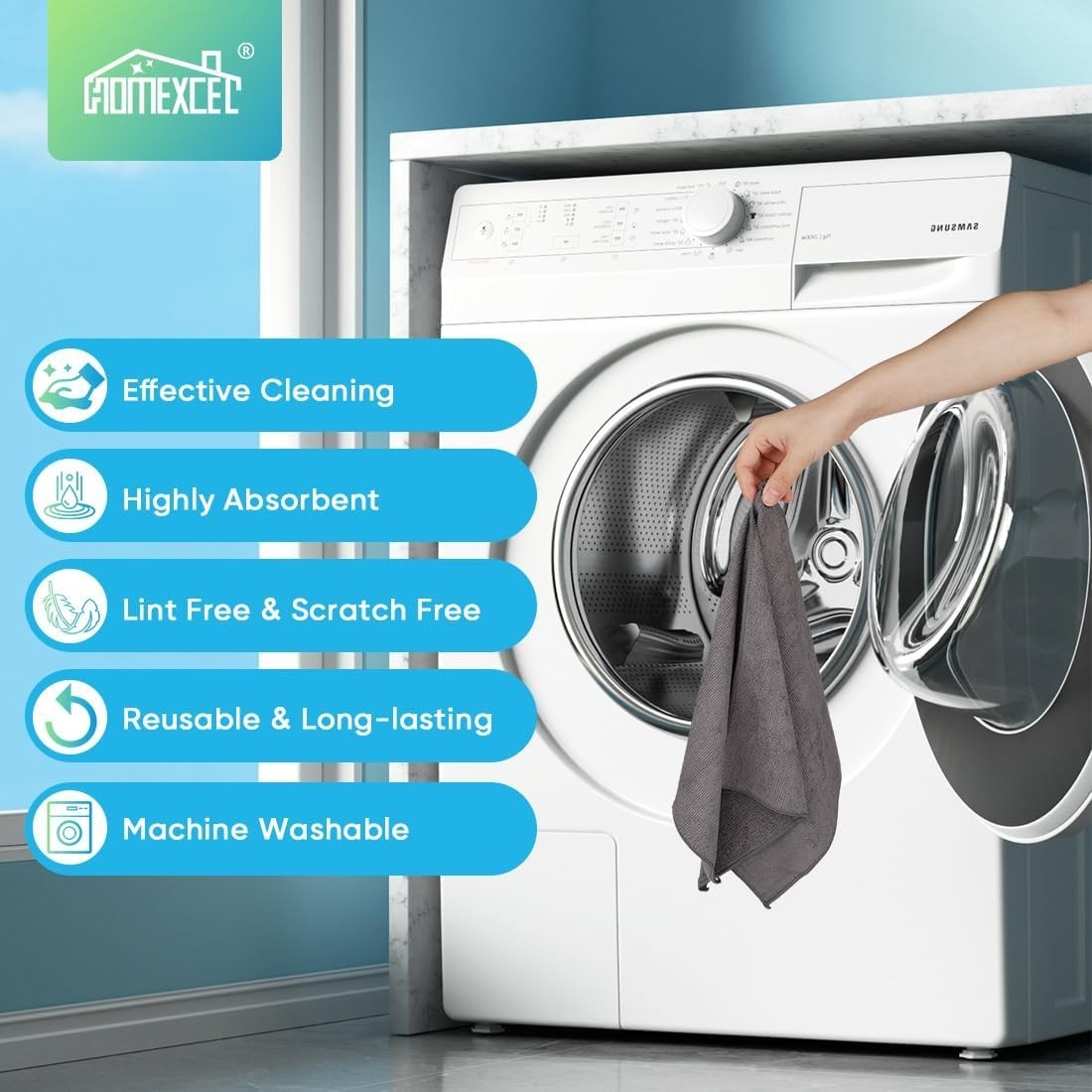 Effortless Cleaning with 24 Grey Microfiber Cloths – Lint-Free, 11.5″ Dual Use