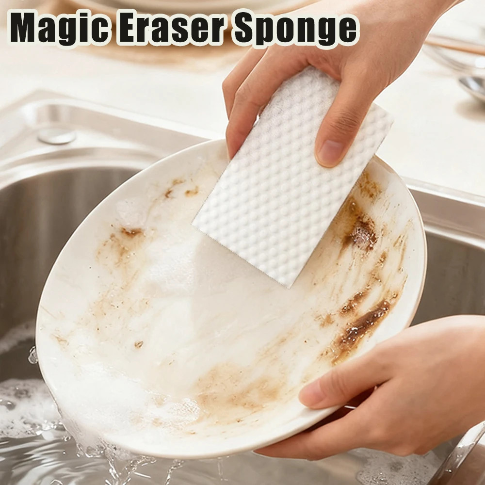 ​30/60Pcs Magic Eraser Sponge Strong Non-Scratch Melamine Foam Sheet in Bulk for