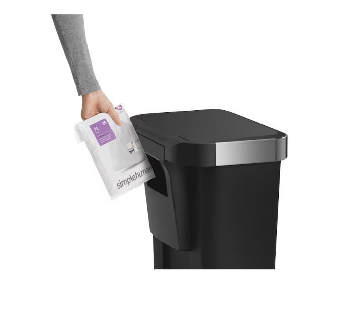 [BIG SALE] 45L Kitchen Trash Can Soft Close Lid Step Pedal Black Bin
