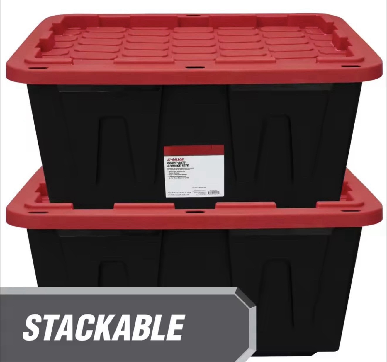 4 Pack 27 Gallon Storage Bins Heavy Duty Plastic Containers w/ Snap Lid