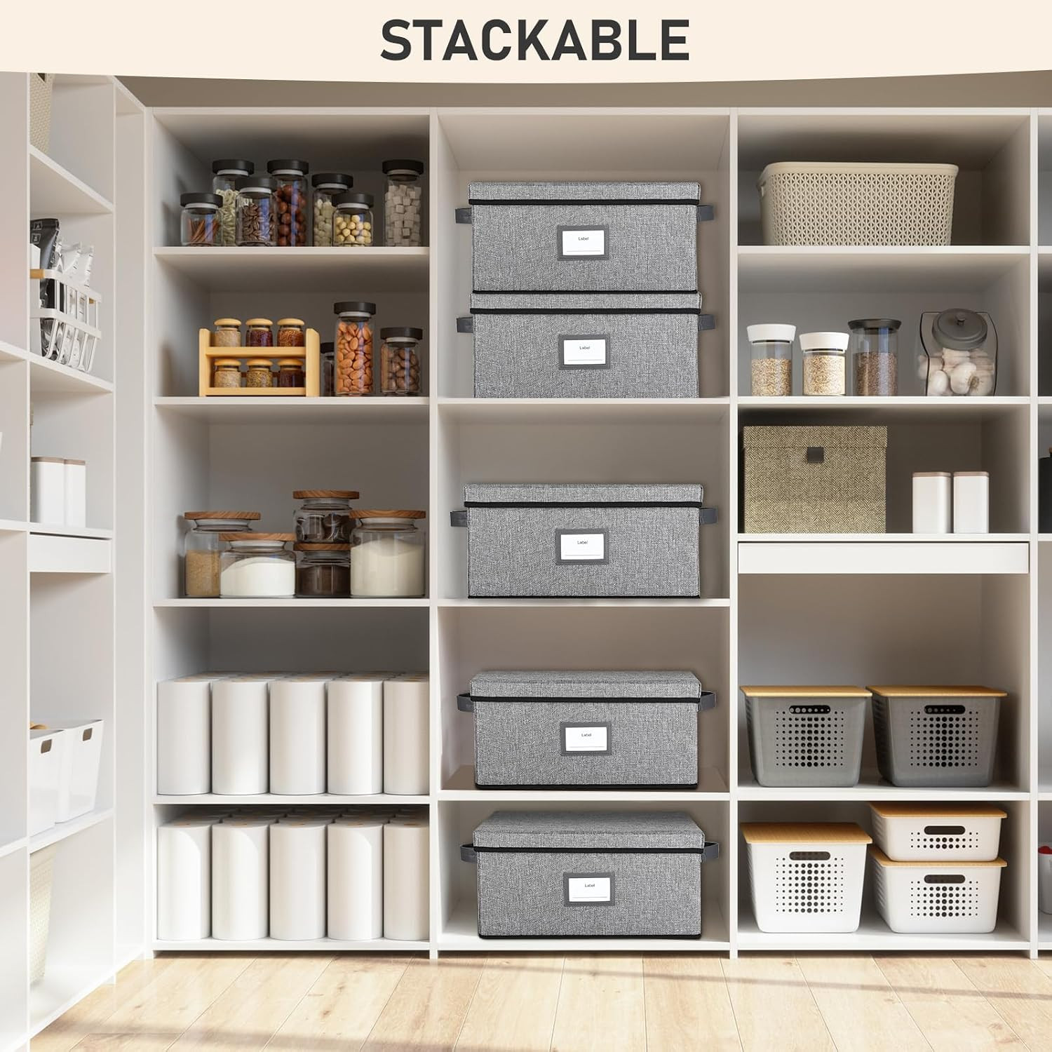Stackable Platter Storage Case, Hard Shell Plate Containers with Dividers, 2-Pac