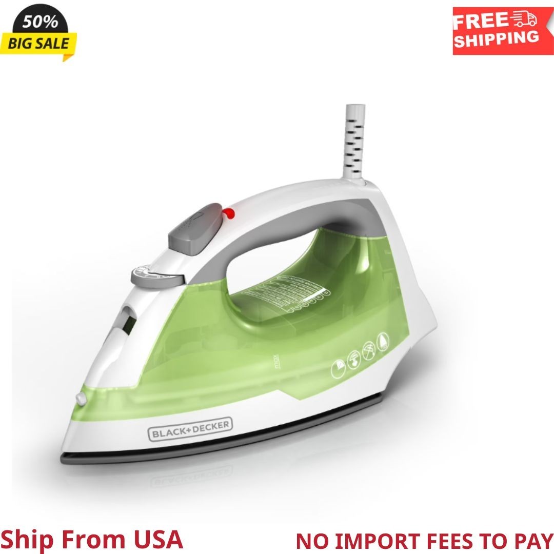 BLACK+DECKER Easy Steam Iron for Clothes, Smart Steam, 1200W, TrueGlide Nonstick