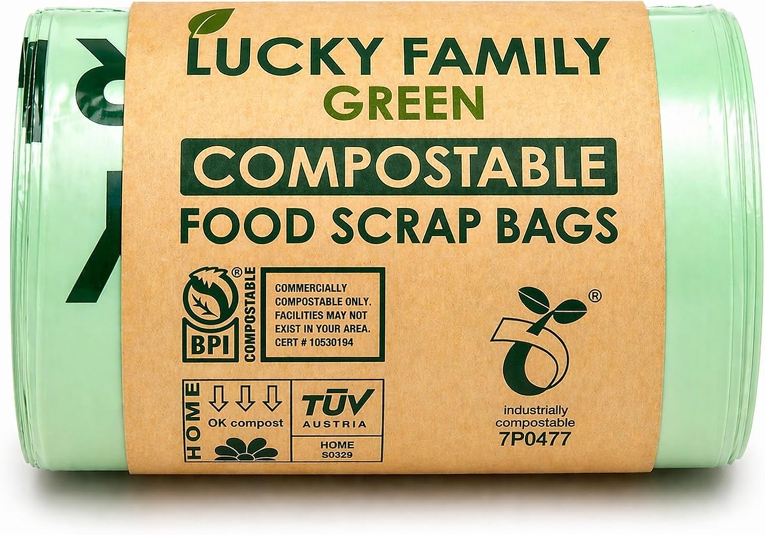 BPI Certified Compost Bags 1.3 Gal – 50 Count, Extra Strong and Eco-Conscious