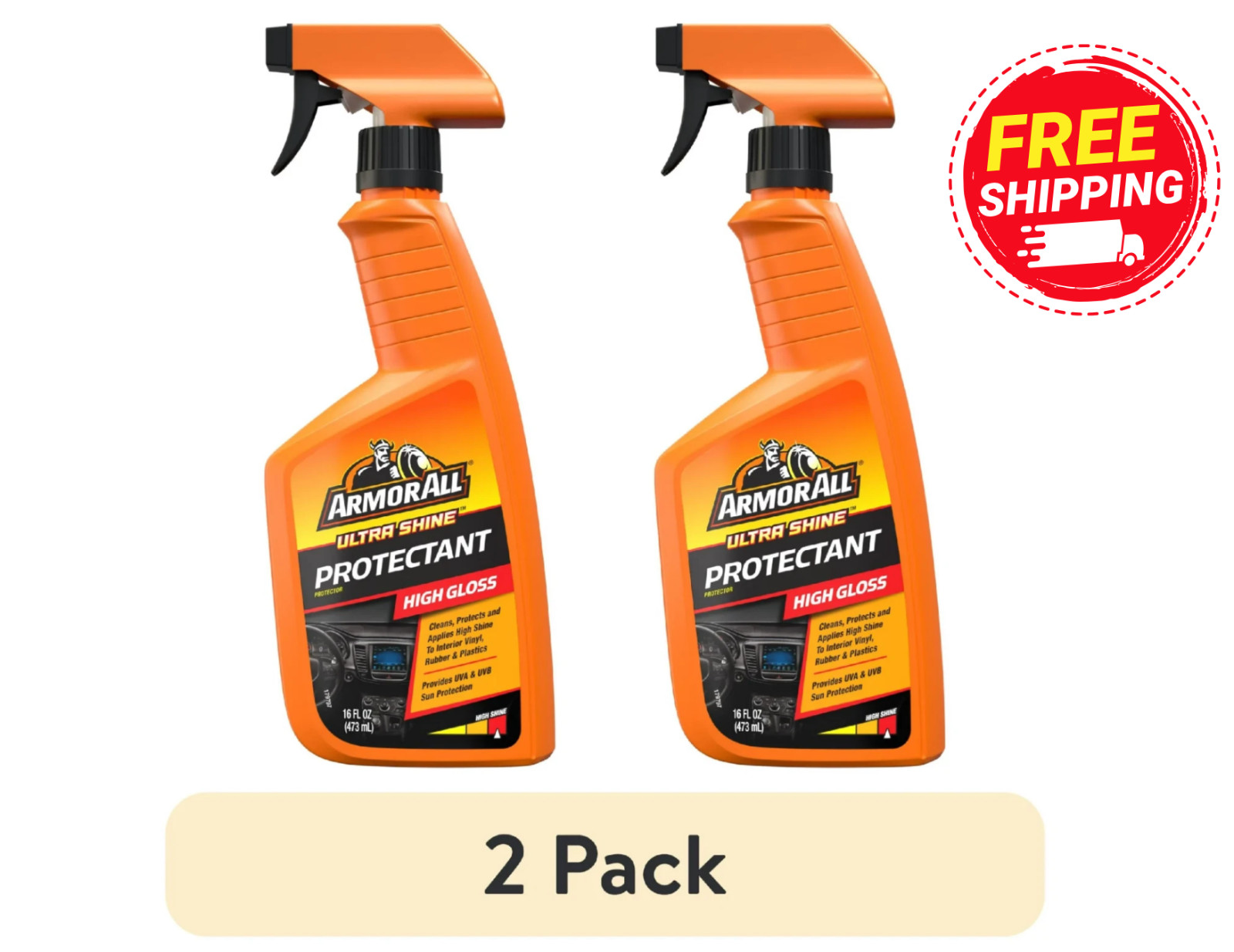 (2 pack) Armor All Ultra Shine Protectant Car Cleaning Spray – 16 fl oz