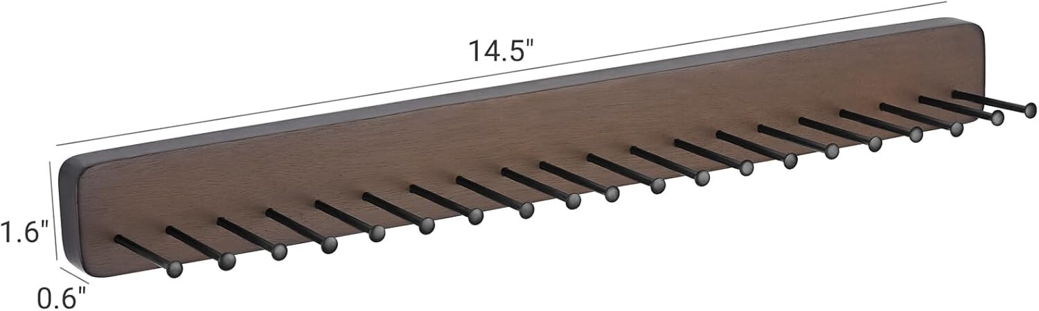 Tie Rack Wall Mounted Belt Hanger Holder Rustic Wood Tie Organizer for Men New
