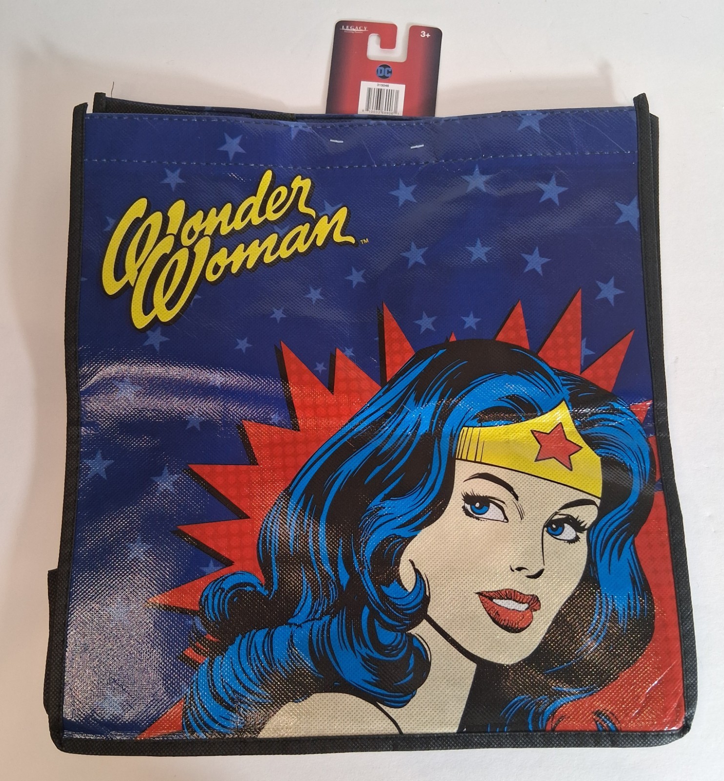 DC Comics Wonder Woman Superhero Reusable Eco Blue Gift/Shopping Bag W/ Handles