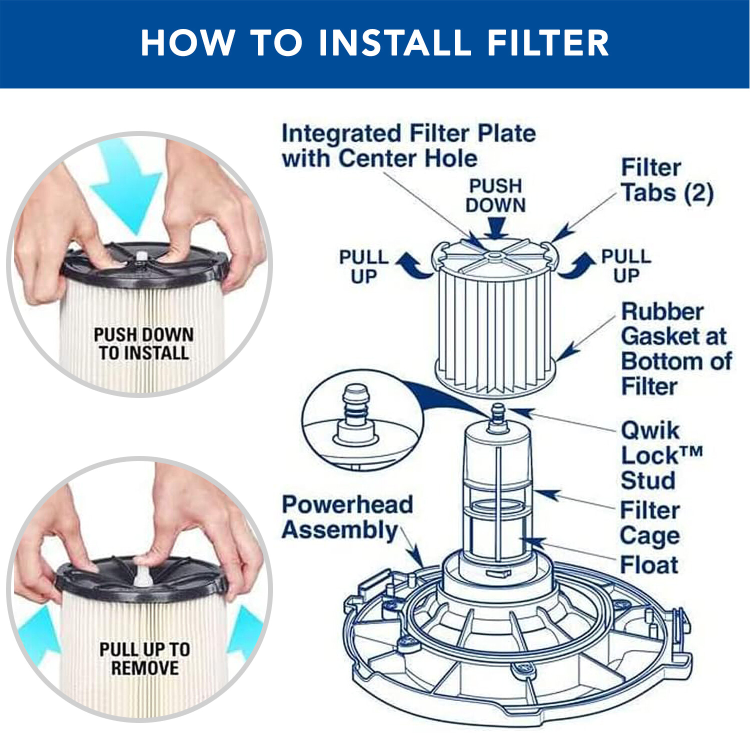 MaximalPower Replacement Filter for Craftsman 009-38754 CMXZVBE38754 Wet Dry Vac