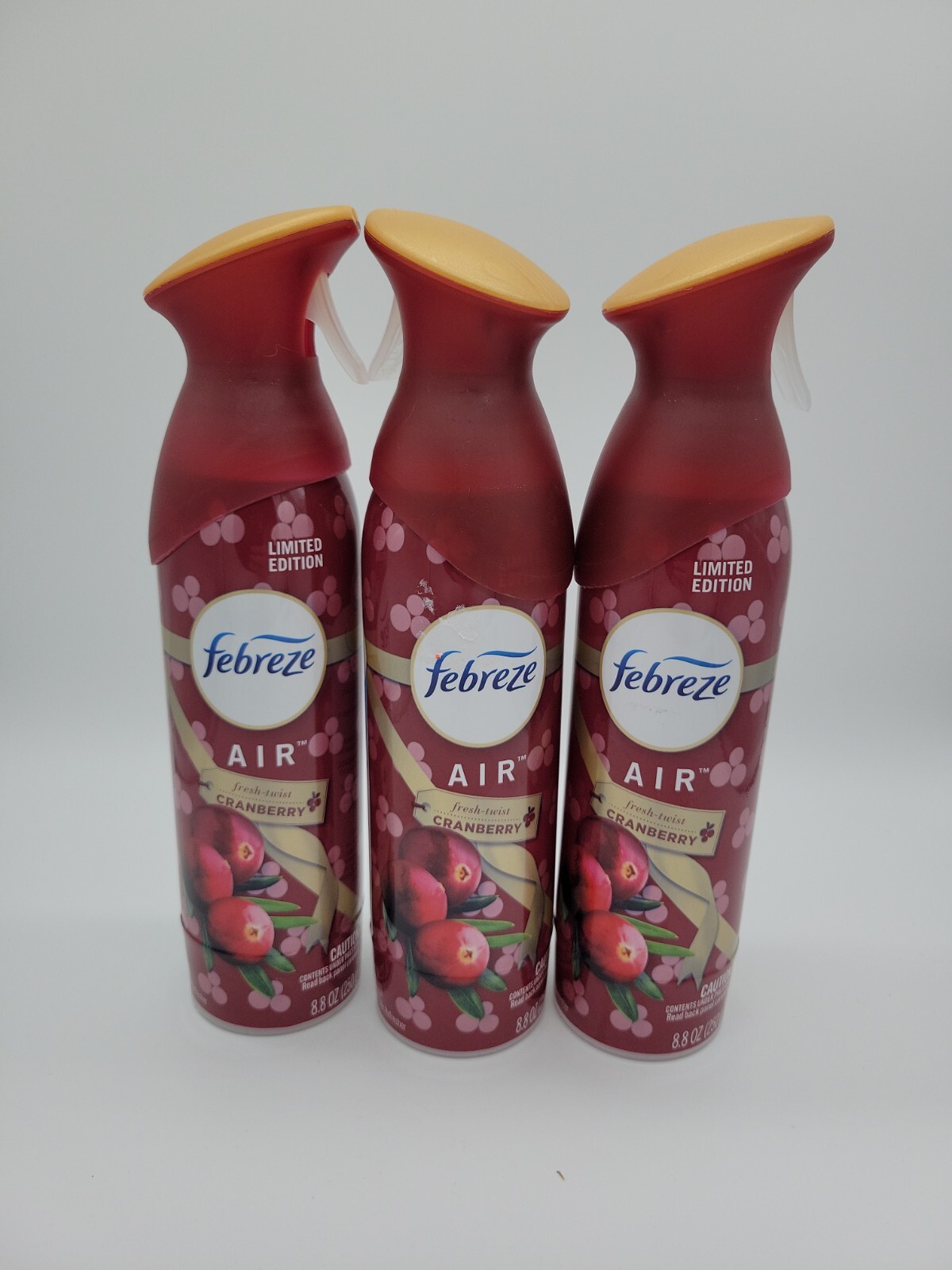 Lot O 3 Febreze Limited Edition Fresh Twist Cranberry Air Freshener Spray 8.8 Oz