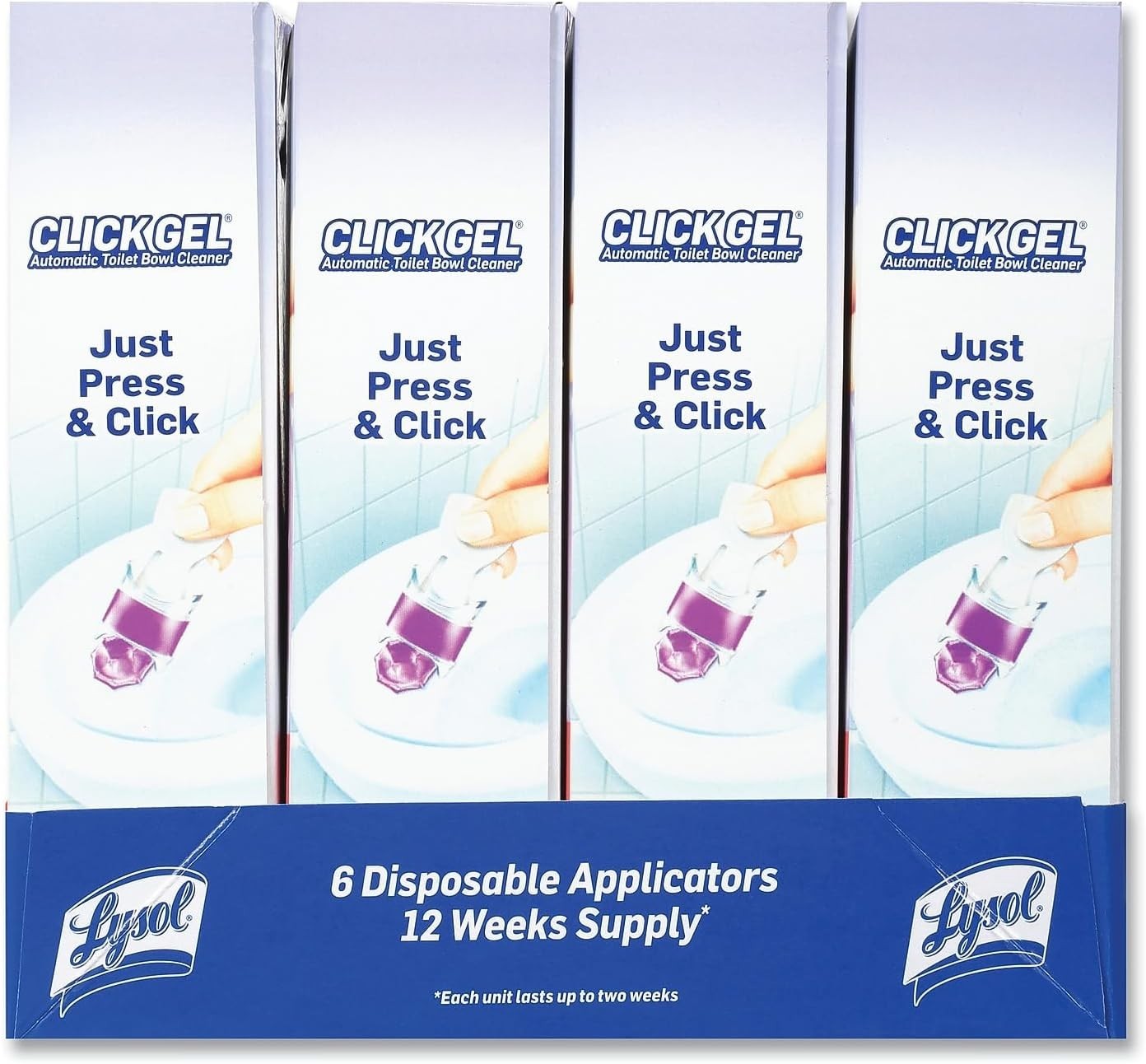 6 Count Pack of Click Gel Toilet Bowl Cleaner – Odor Neutralizing Lavender