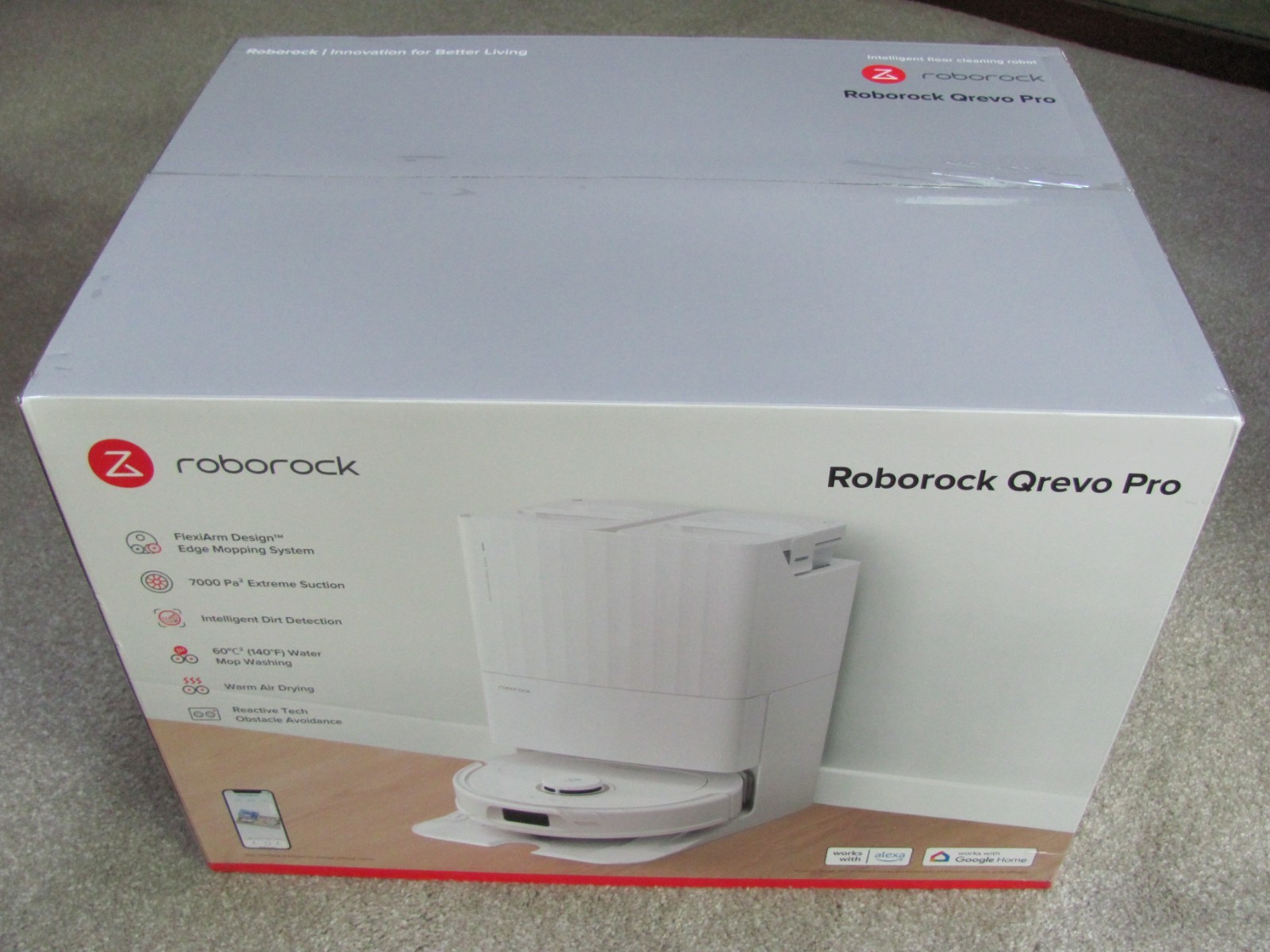 Roborock Qrevo Pro Wi-Fi Connected Robot Vacuum and Mop with FlexiArm Design Edg