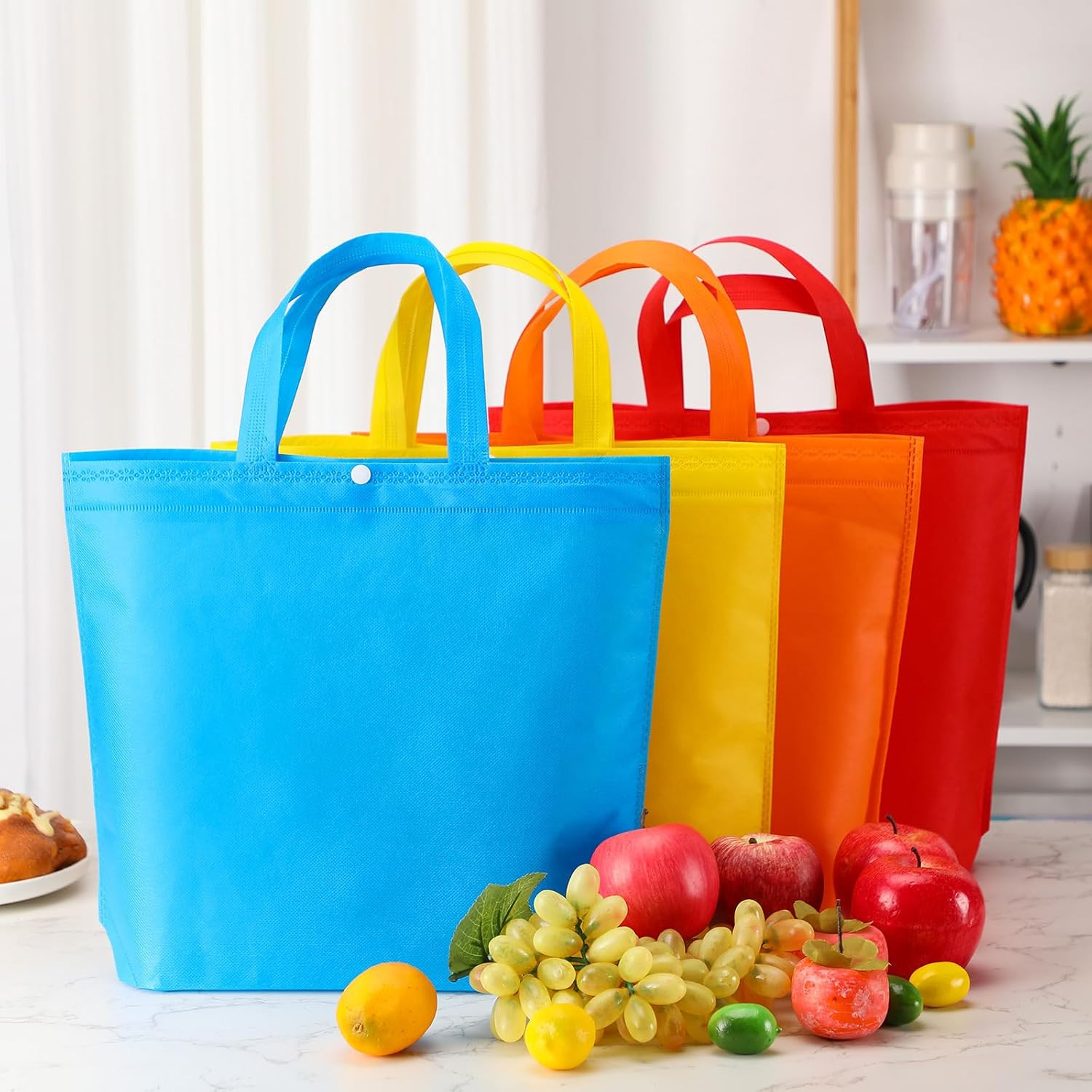 100 Pcs Reusable Shopping Bags Bulk