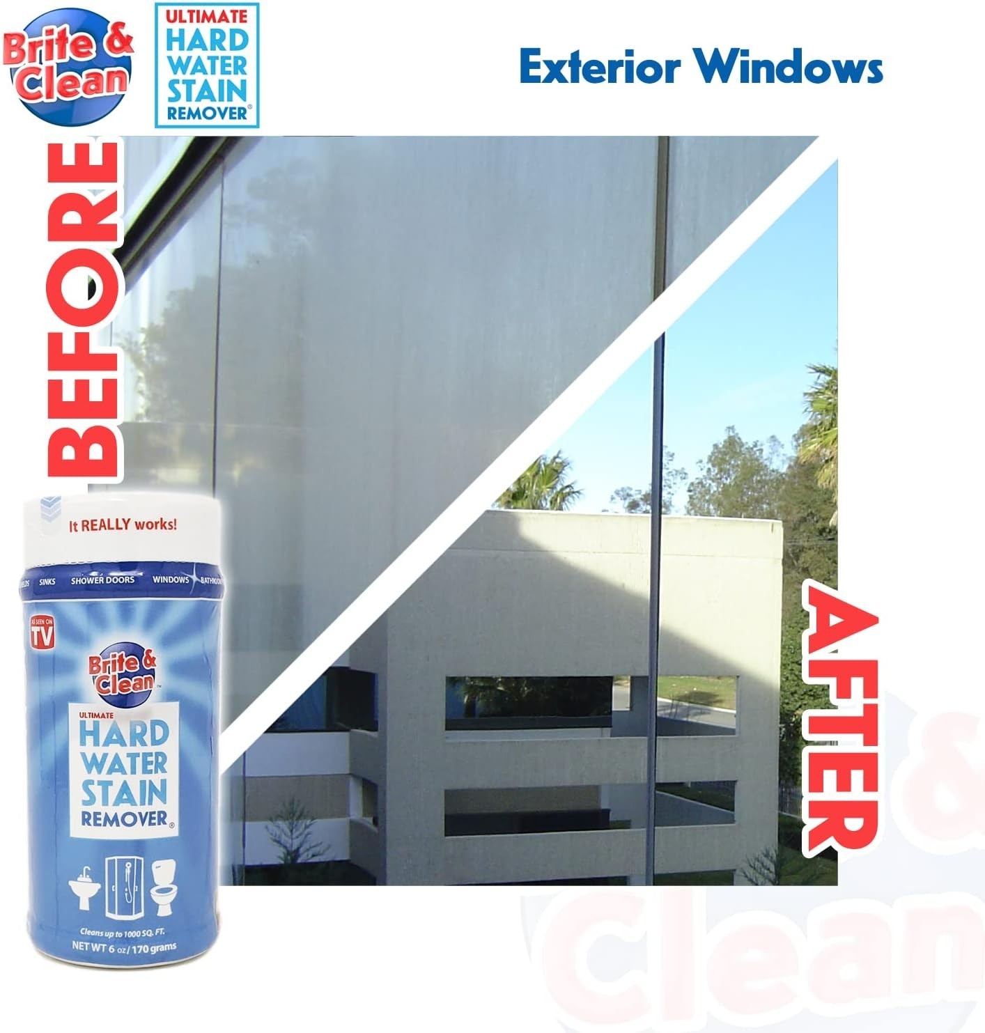 Bright & Clean Ultimate Hard Water Stain Remover for Glass, Shower Doors & Wi…