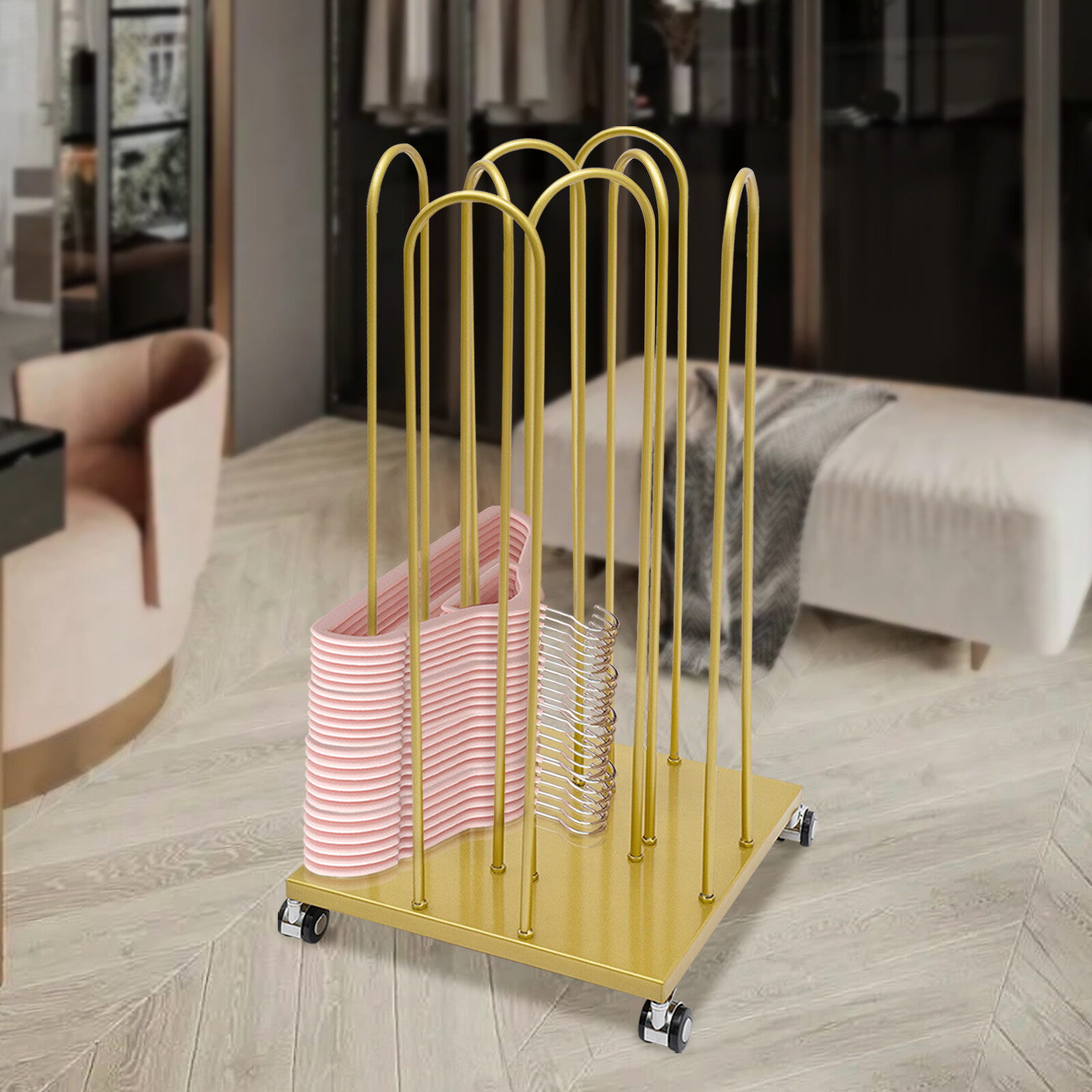 80cm(H) Hanger Organizer Stacker, Movable Hanger Rack, Gold Hanger Storage Rack