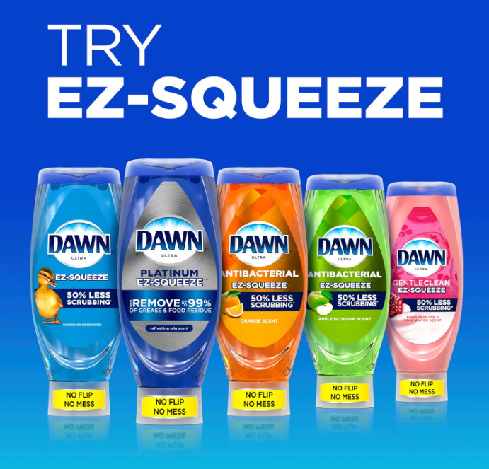 Dawn EZ-Squeeze Ultra Dish Soap, Dishwashing Liquid, Original, Dish Soap Refill,