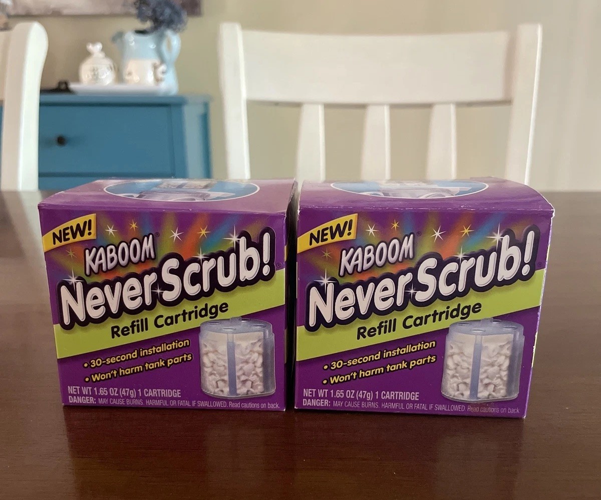 New Kaboom Never Scrub Refill Cartridges Lot Of 2 35097 Drop-In 1.65oz, 47g
