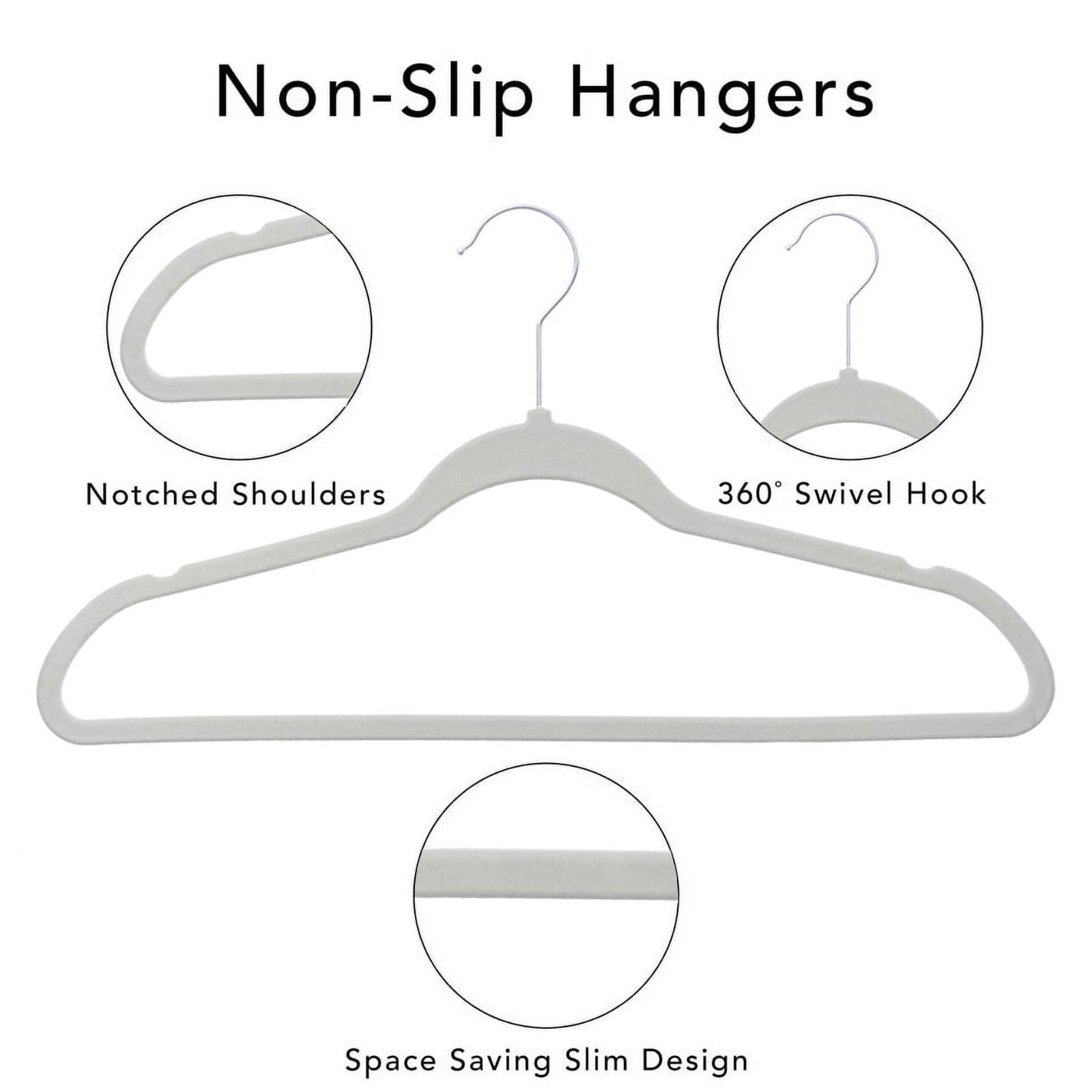 100 Silver Better Homes & Gardens Velvet Clothing Adult Hangers Non-Slip Space