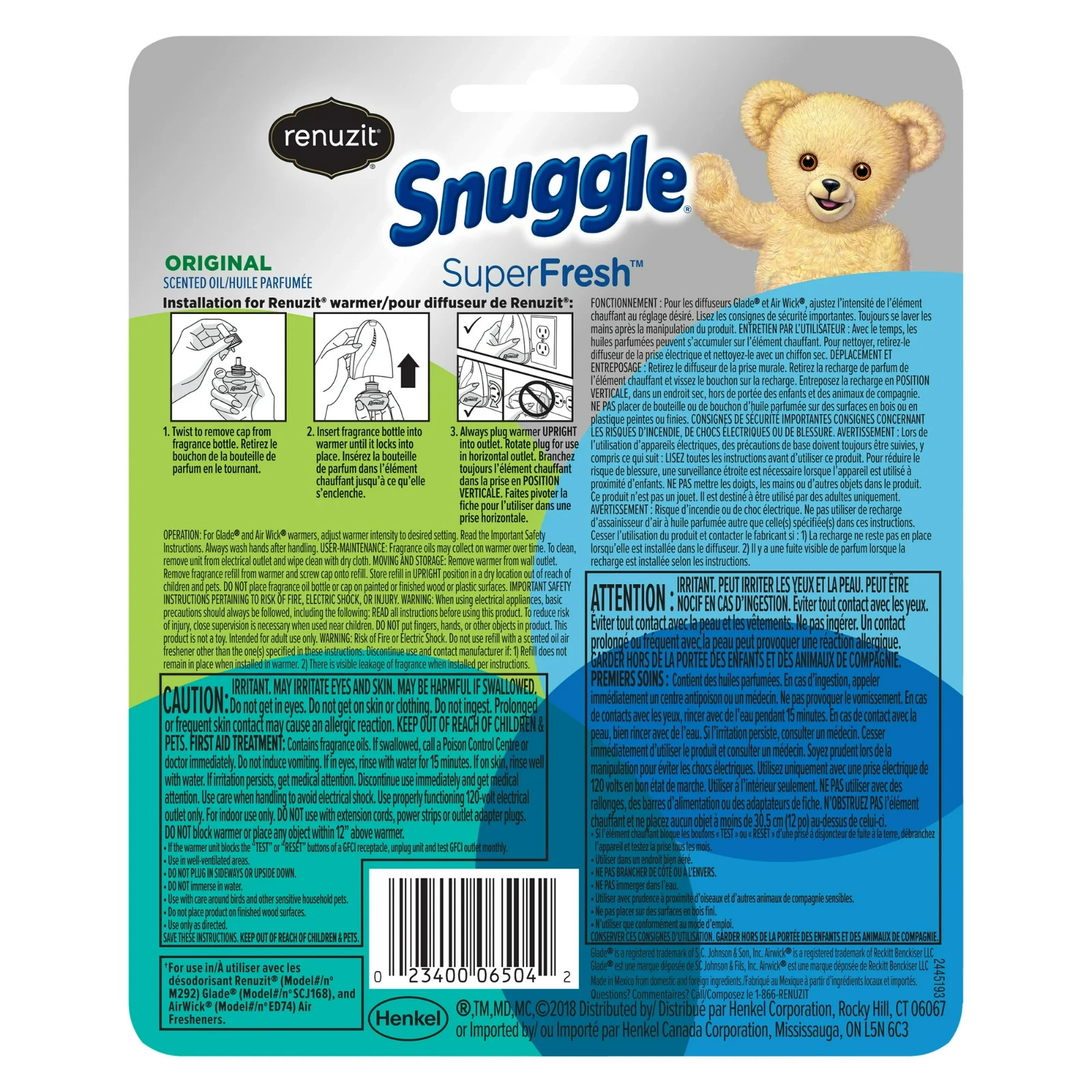 Renuzit Snuggle Scented Oil Refill Plugin Air Fresheners SuperFresh Original