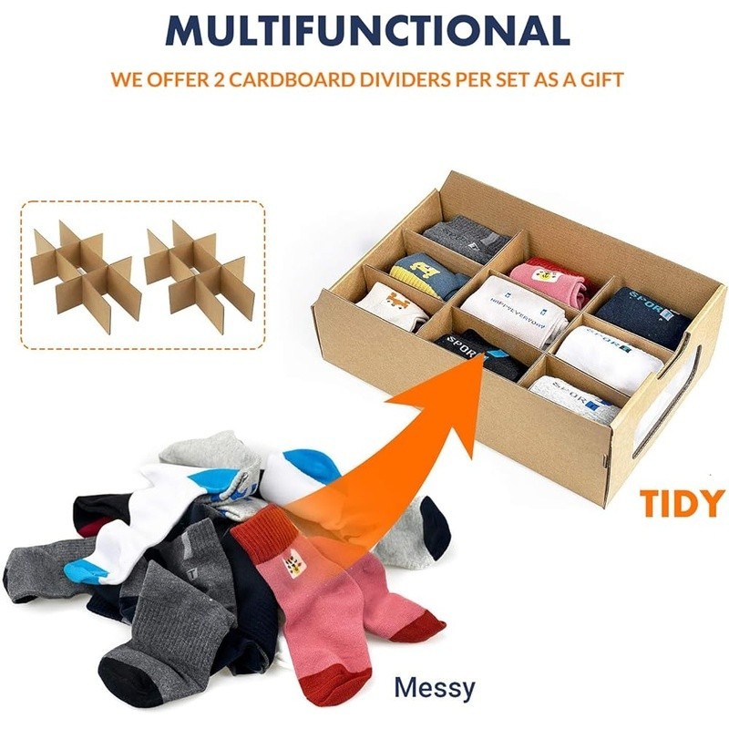 Stackable Shoe Storage Box Drawer Design Transparent Durable Cardboard Organizer