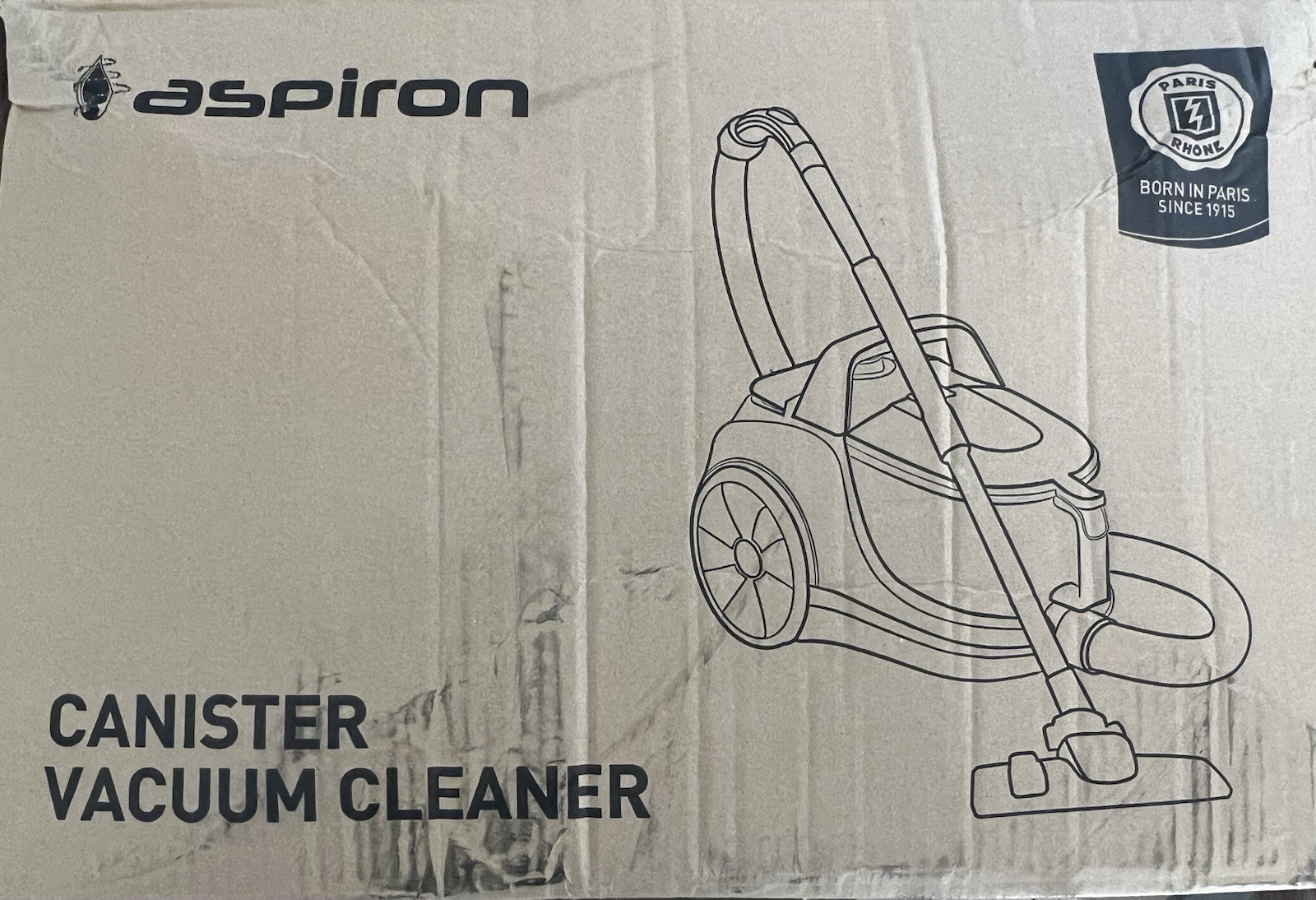 Aspiron AS-CA006 Canister Vacuum Bagless HEPA 3.7QT Black-Orange