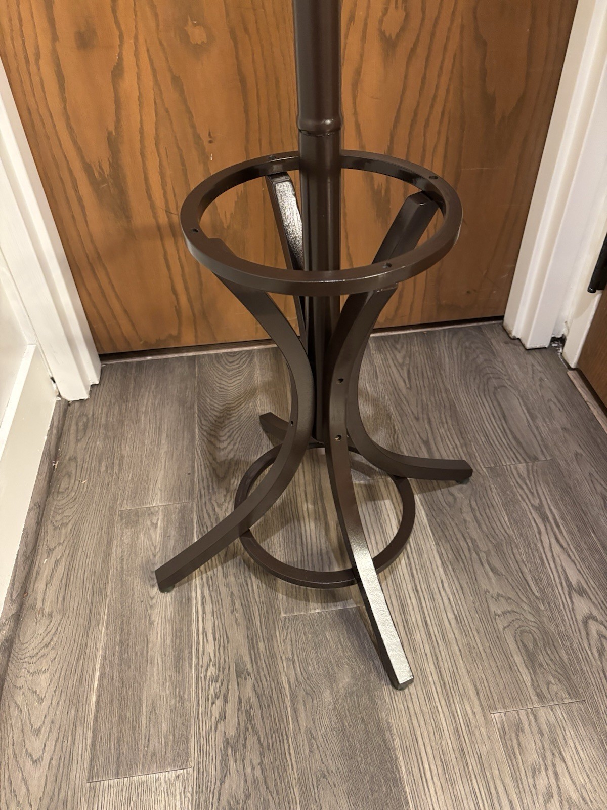 Free Standing Coat Rack Rotating Umbrella Stand Walnut Colored Solid Wood