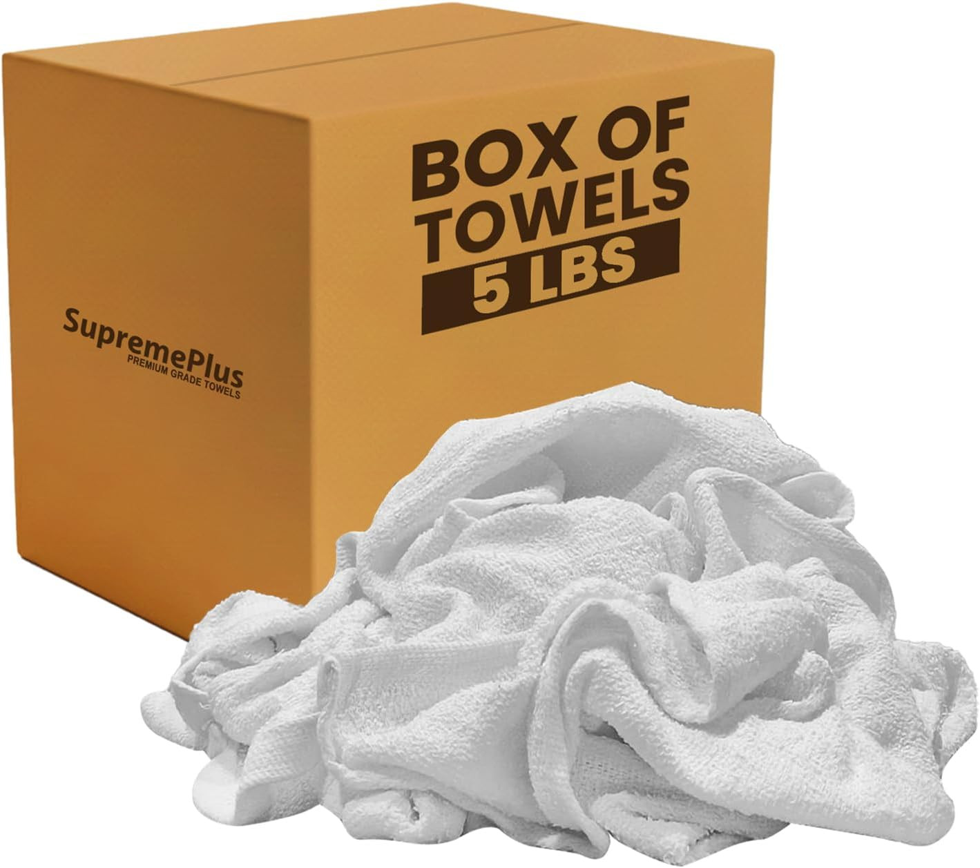 White Terry Bar Mop Towels 40 Pcs (Approx) – 100% Cotton Ultra-Absorbent Cleanin