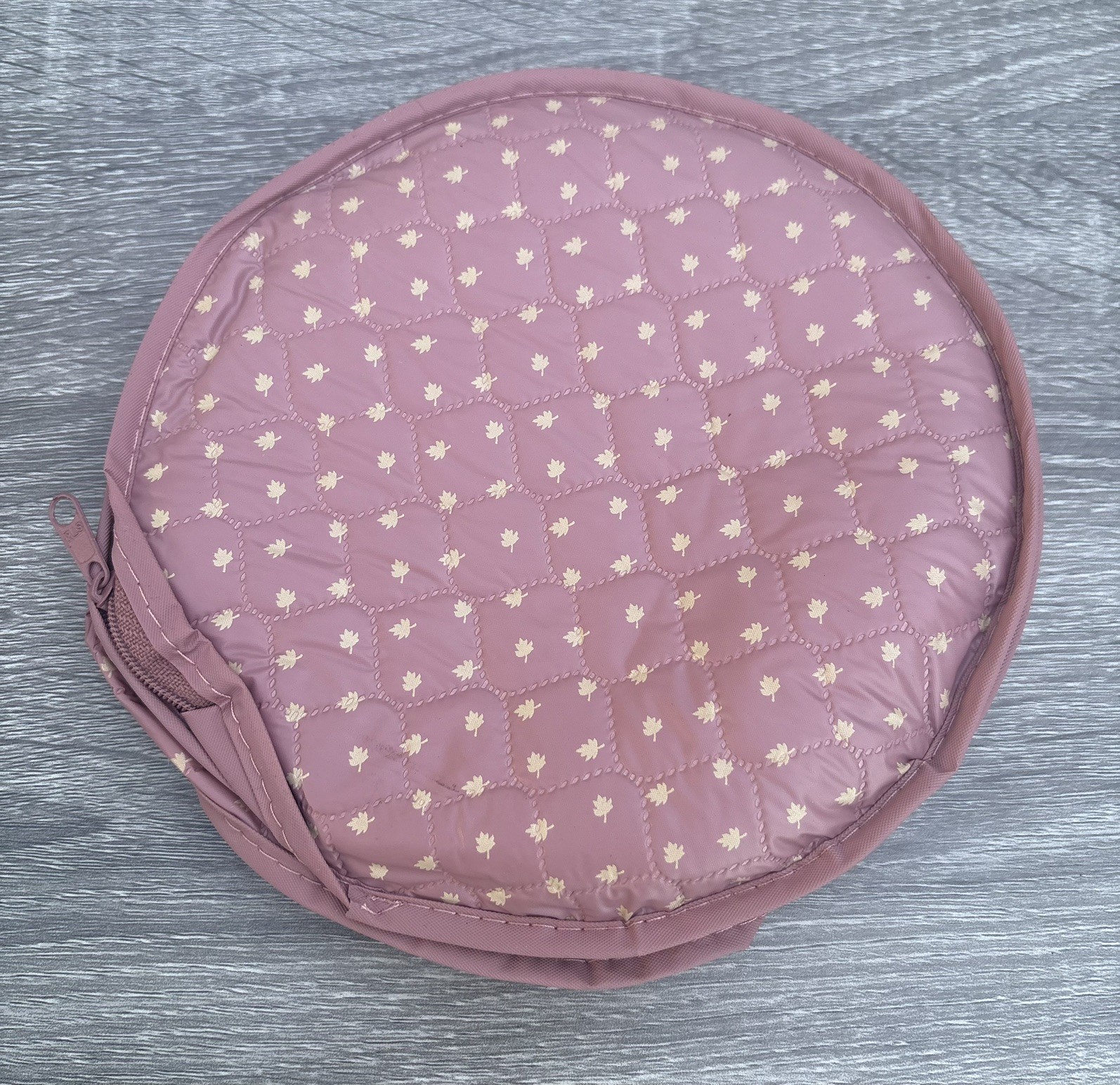 Vintage China Protectors Set of 4 NOS Dusty Pink Diamond Quilted Grid Cases