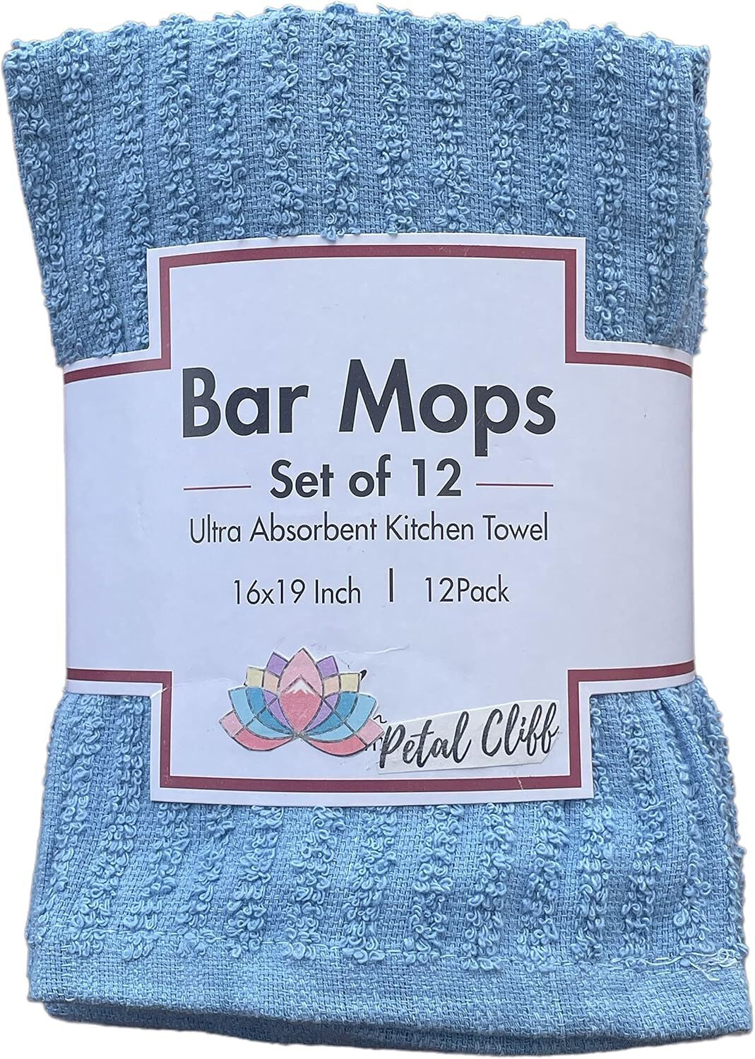 100% Cotton Bar Mop Kitchen Towels, Quick Dry,| Super Absorbent 16 x 19 Inch.